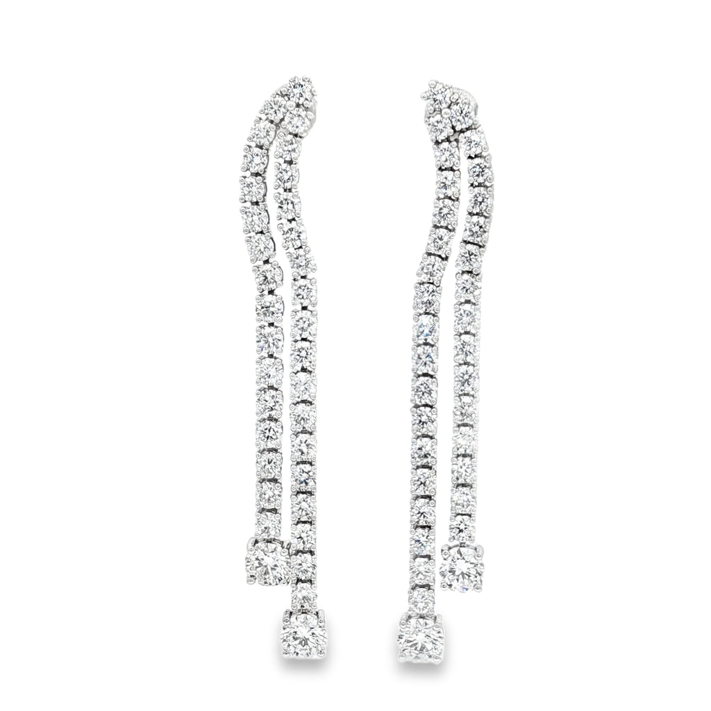 Long Round Tennis Earrings