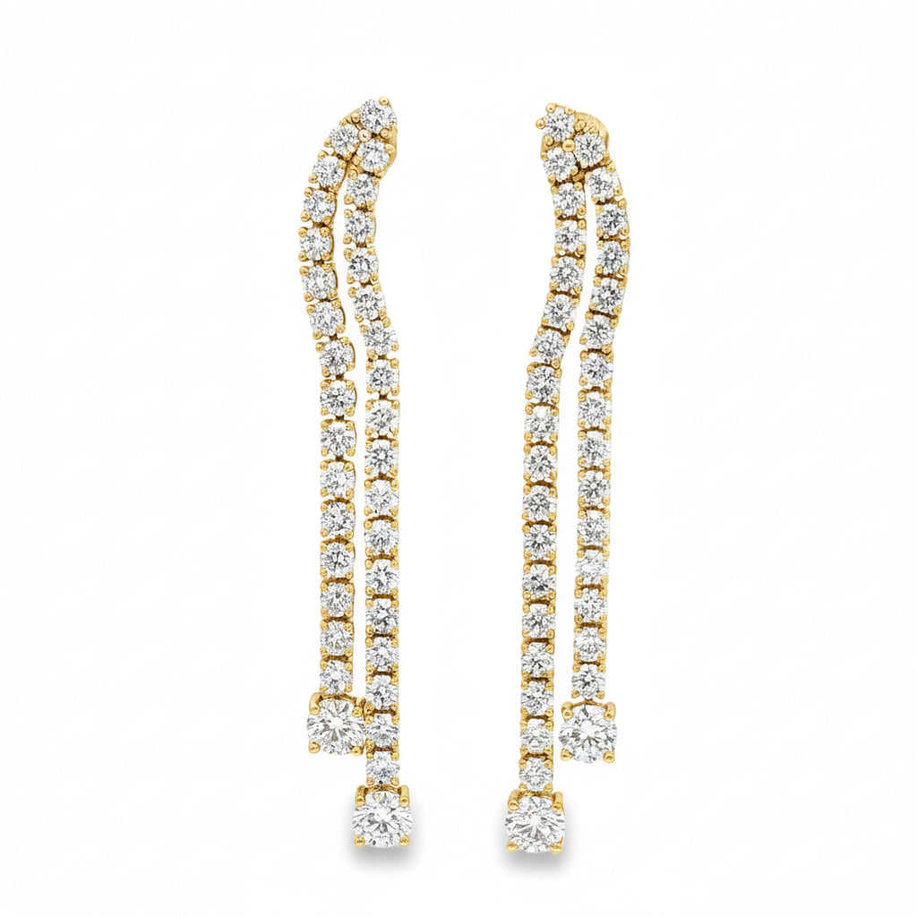 Long Round Tennis Earrings