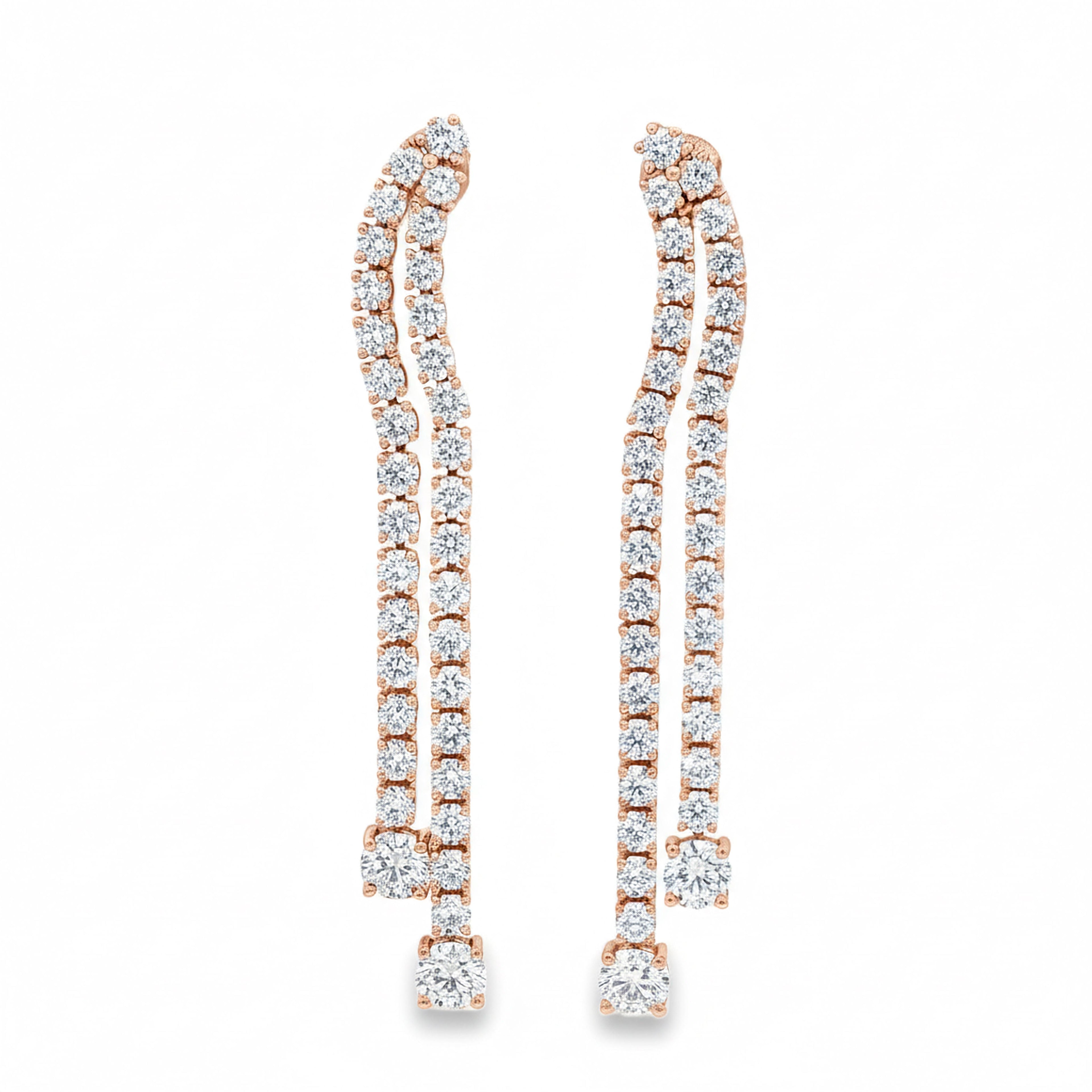 Long Round Tennis Earrings