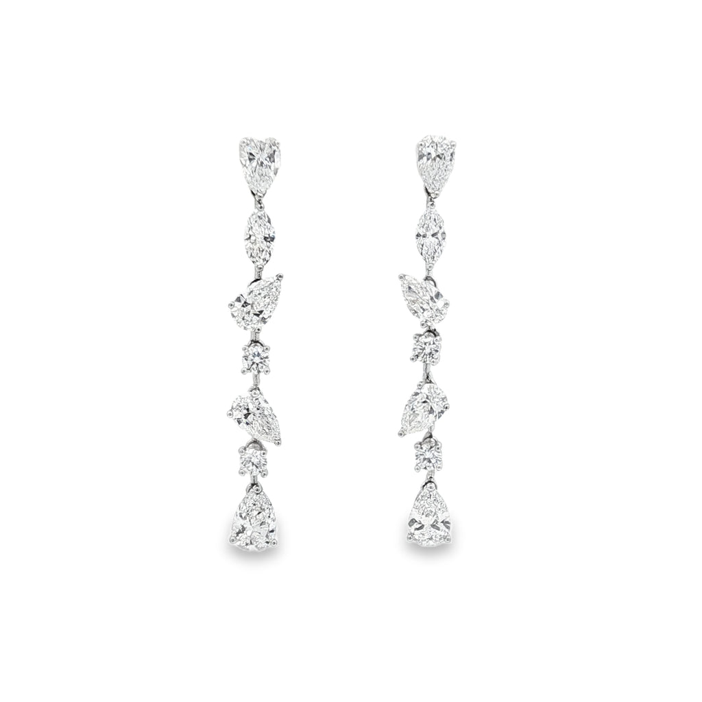 Round x Pear Dangling Earrings