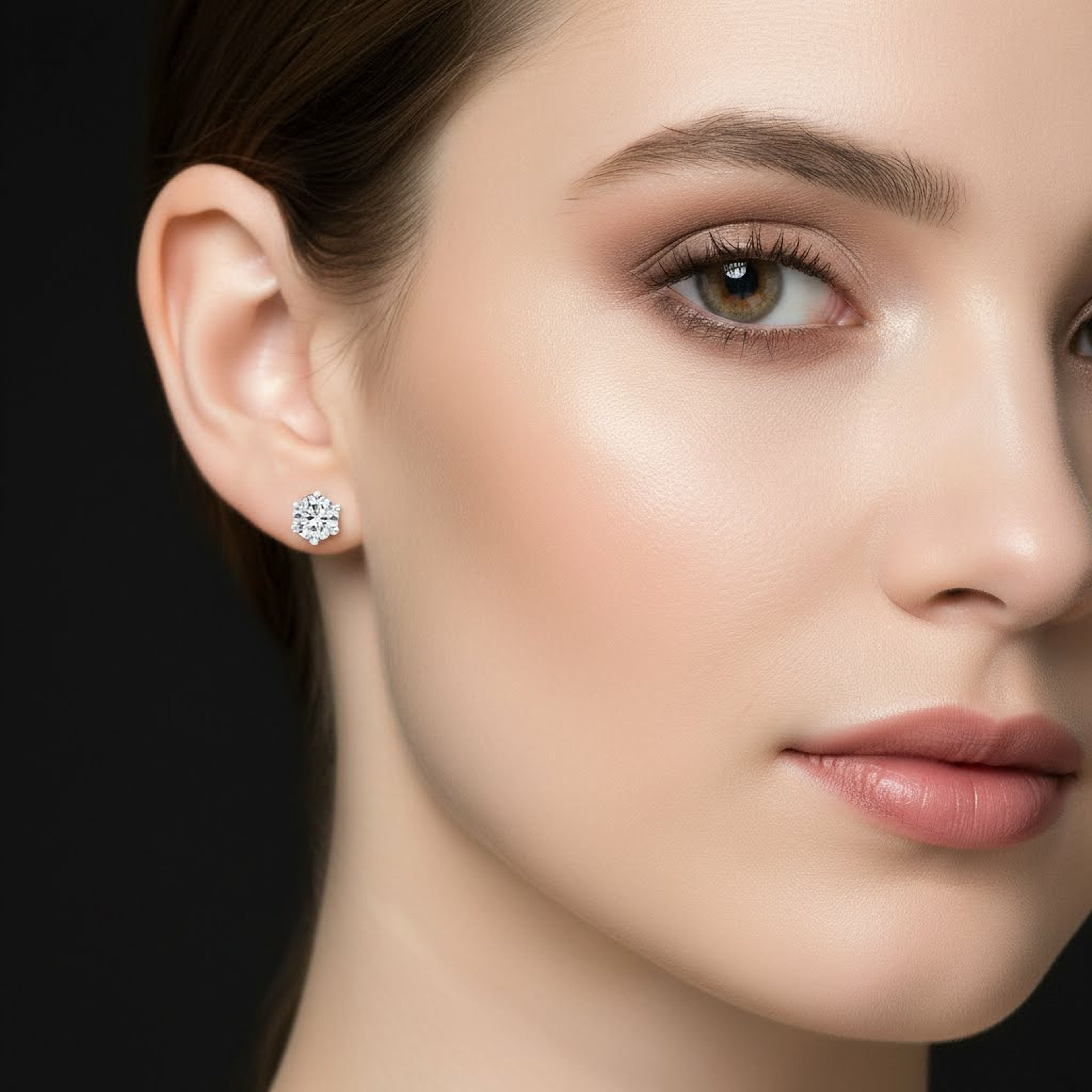 1ct Round Studs