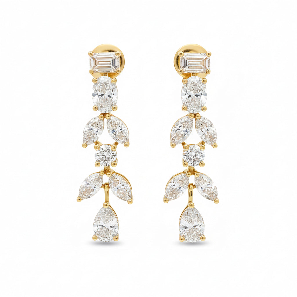 Flower x Emerald Earrings