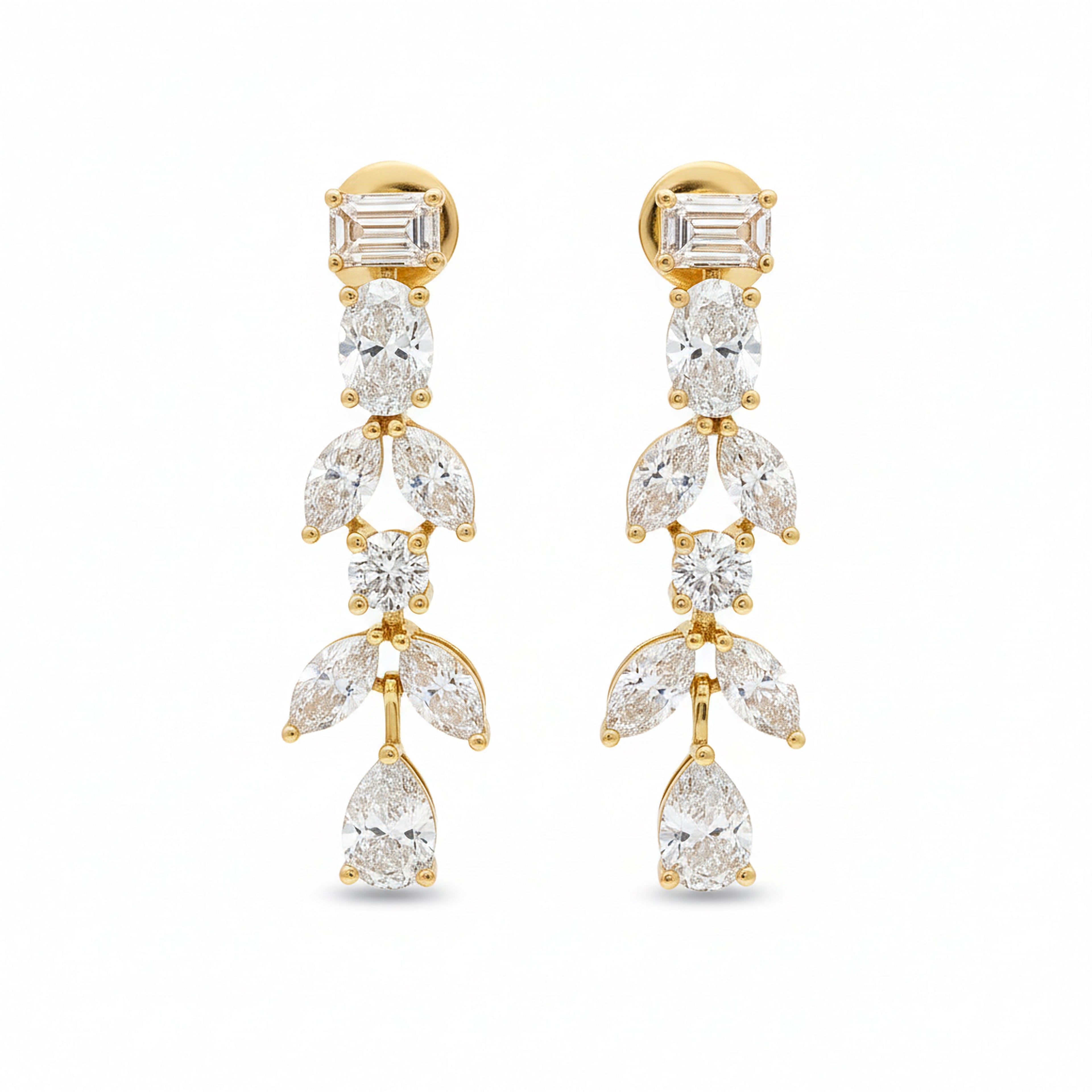 Flower x Emerald Earrings