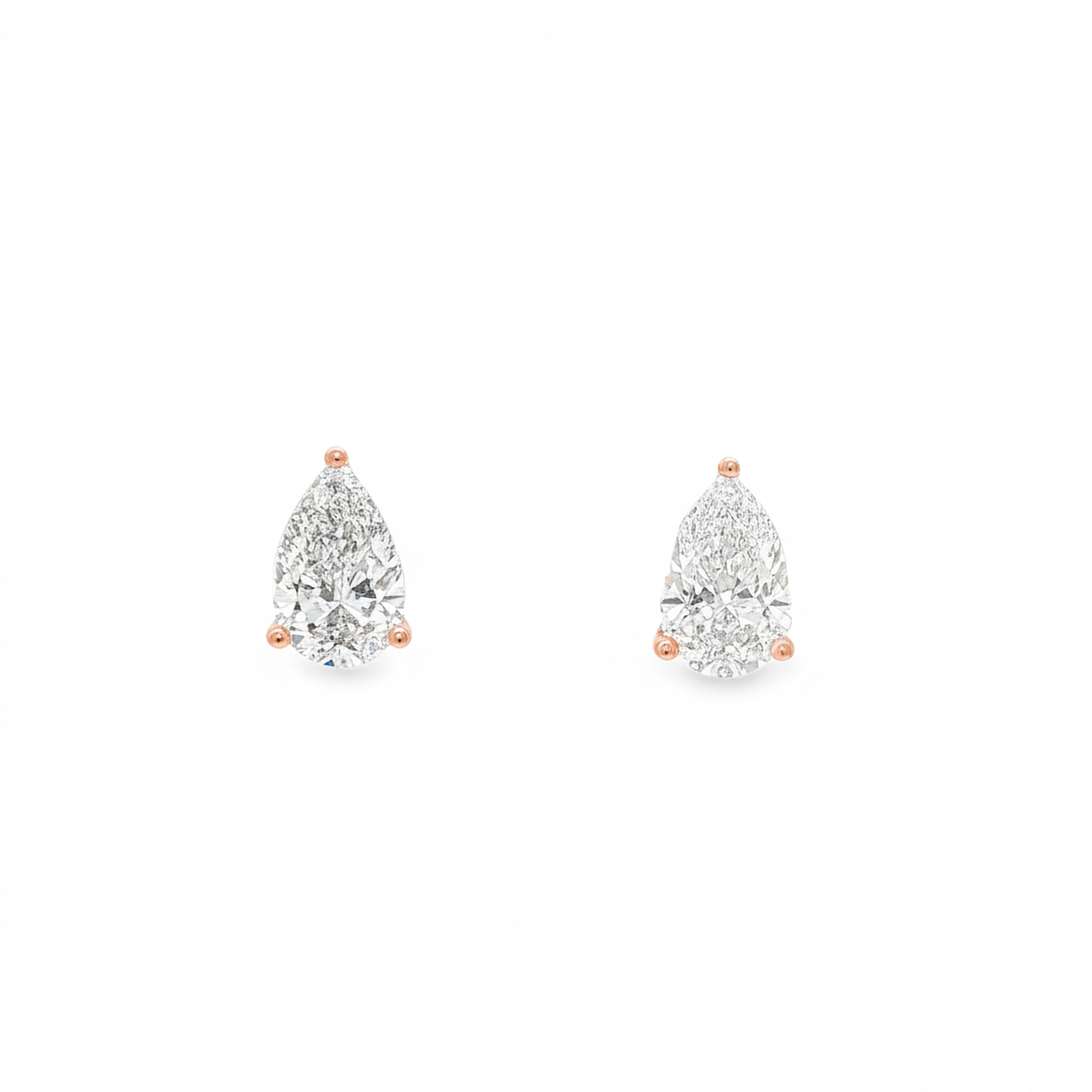 1ct Pear Studs