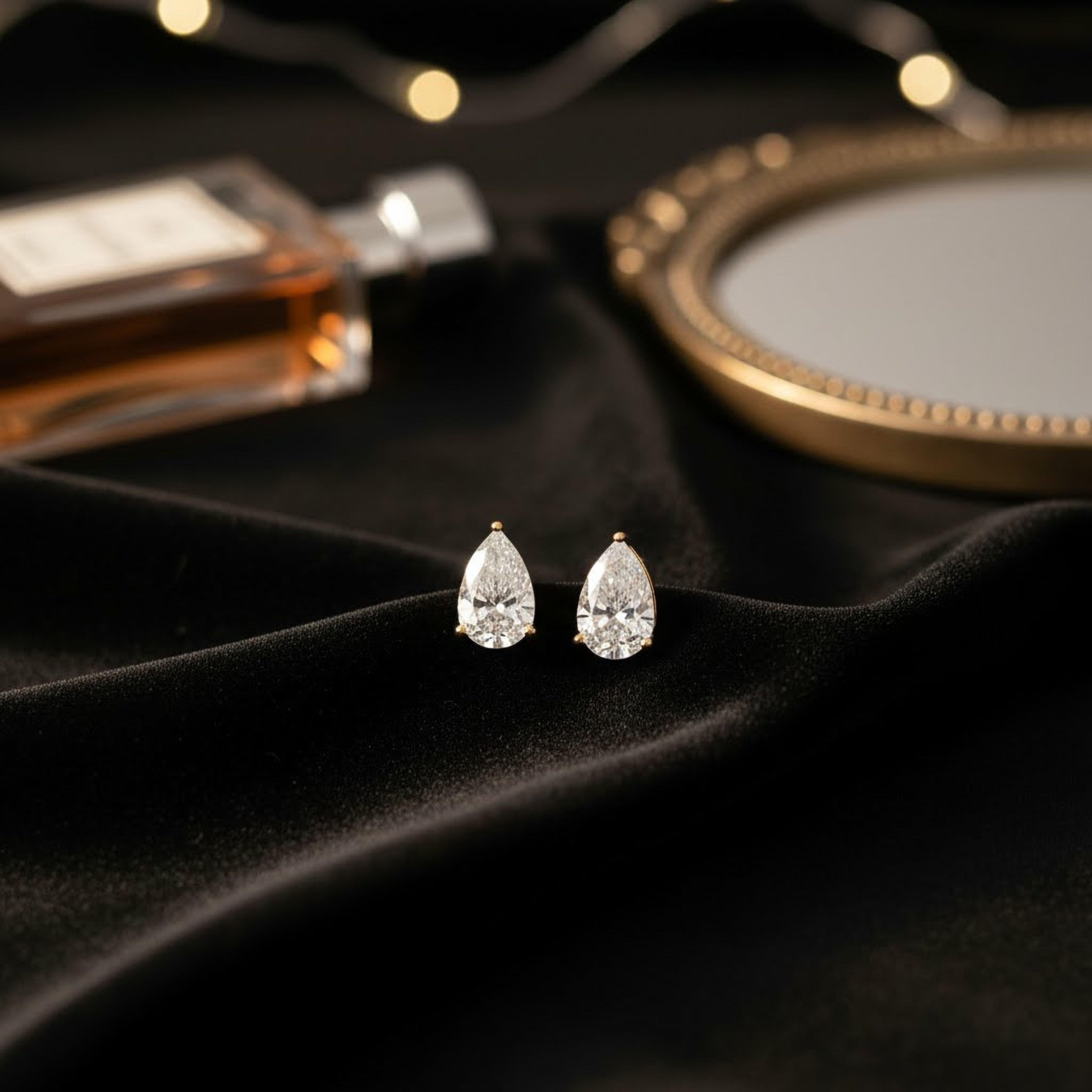 1ct Pear Studs