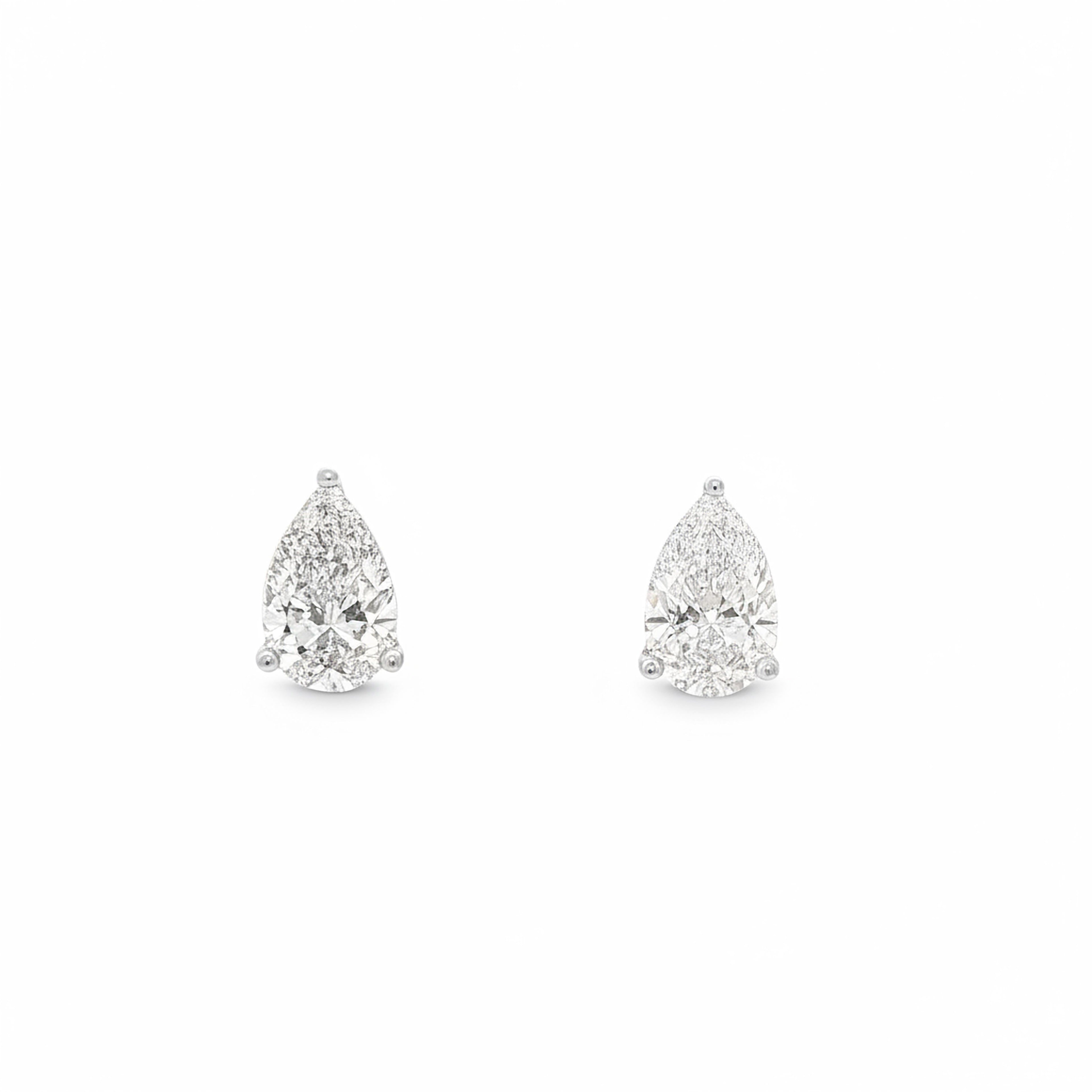 1ct Pear Studs