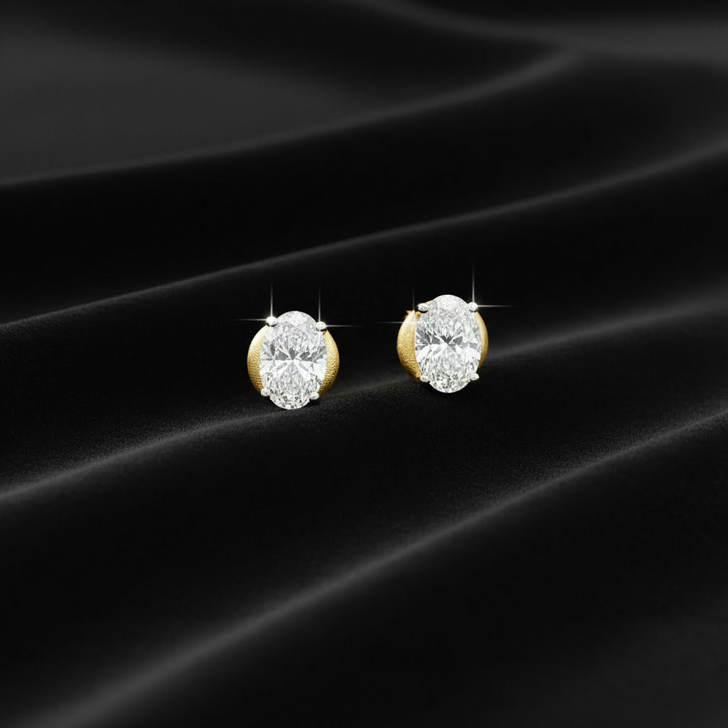 1ct Oval Studs