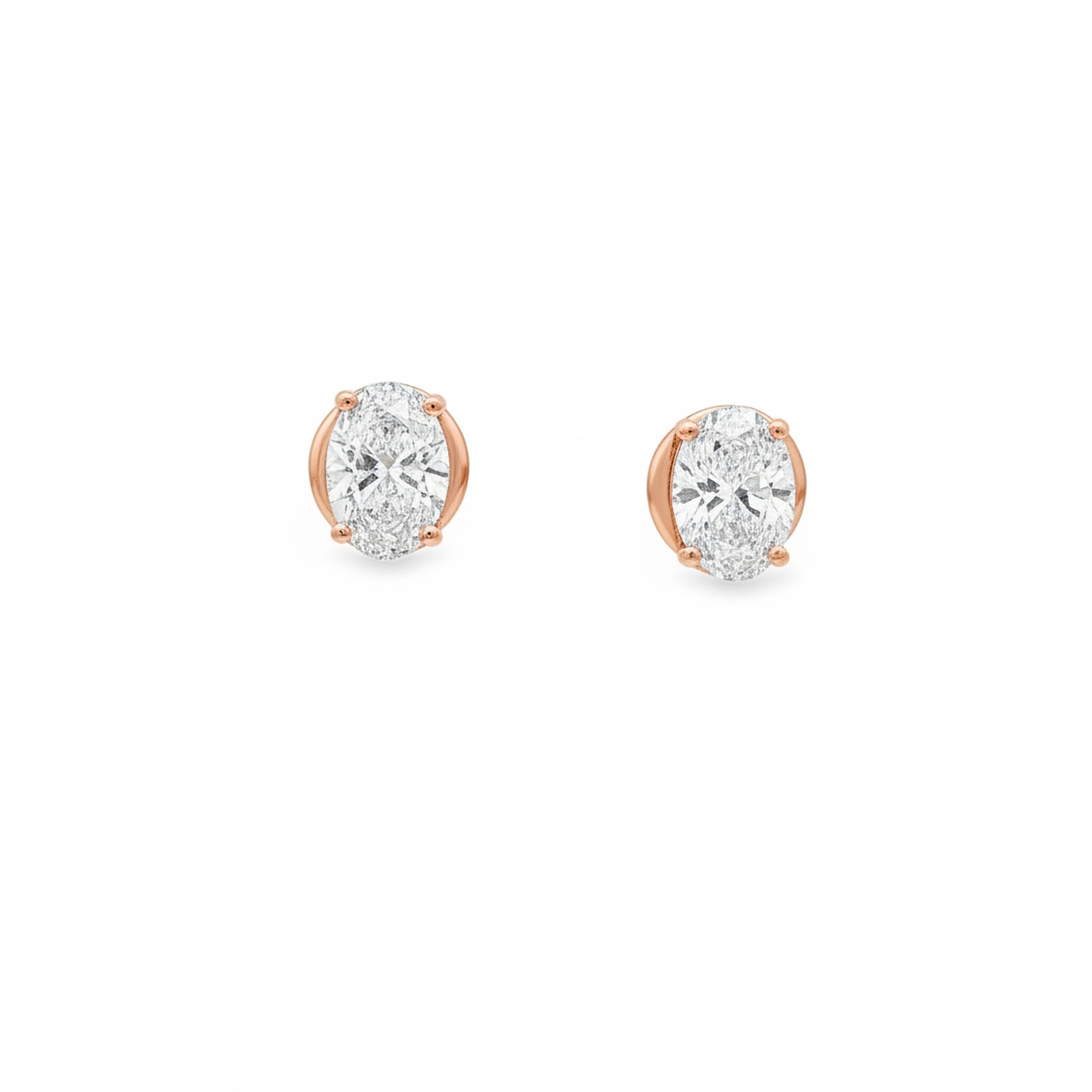 1ct Oval Studs