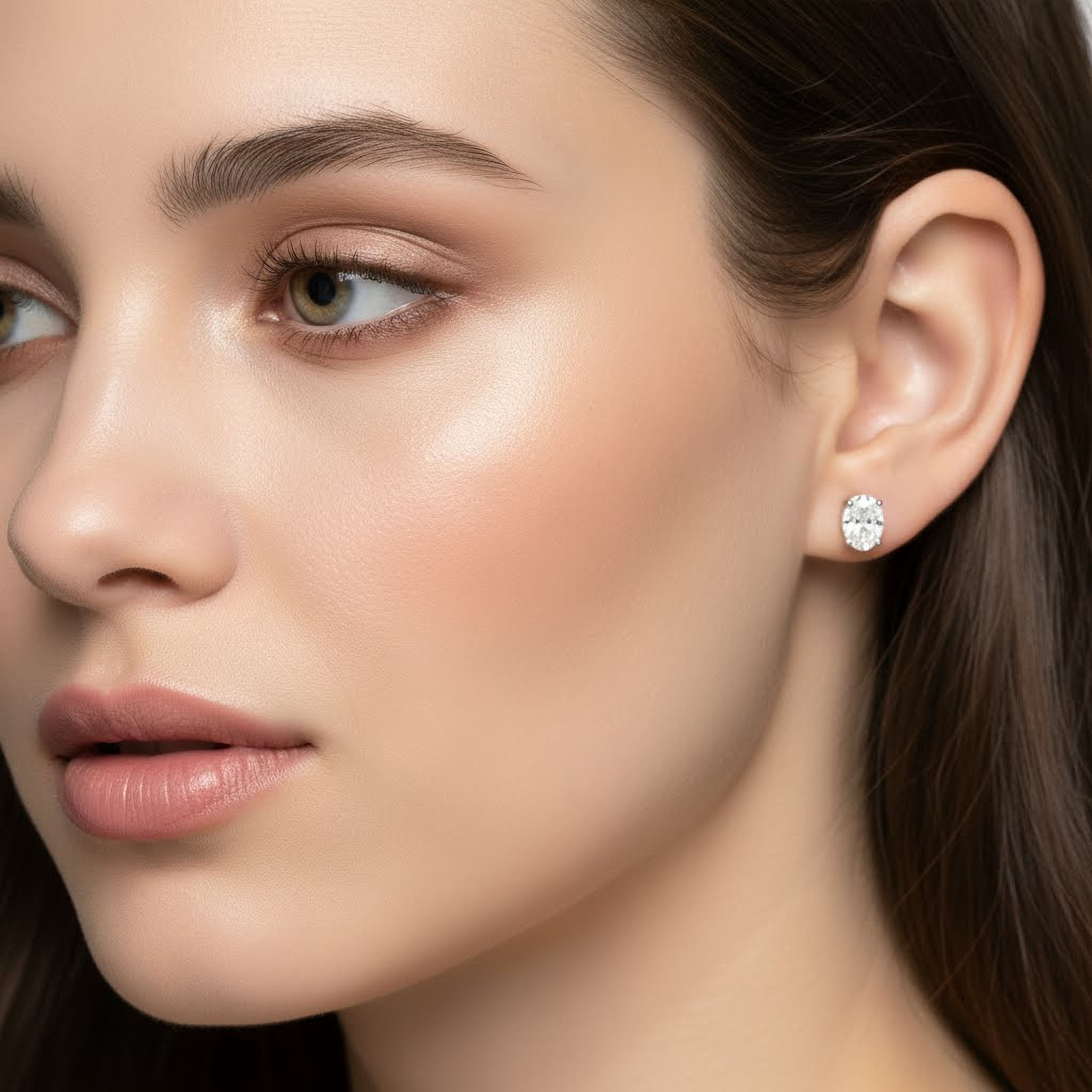 1ct Oval Studs