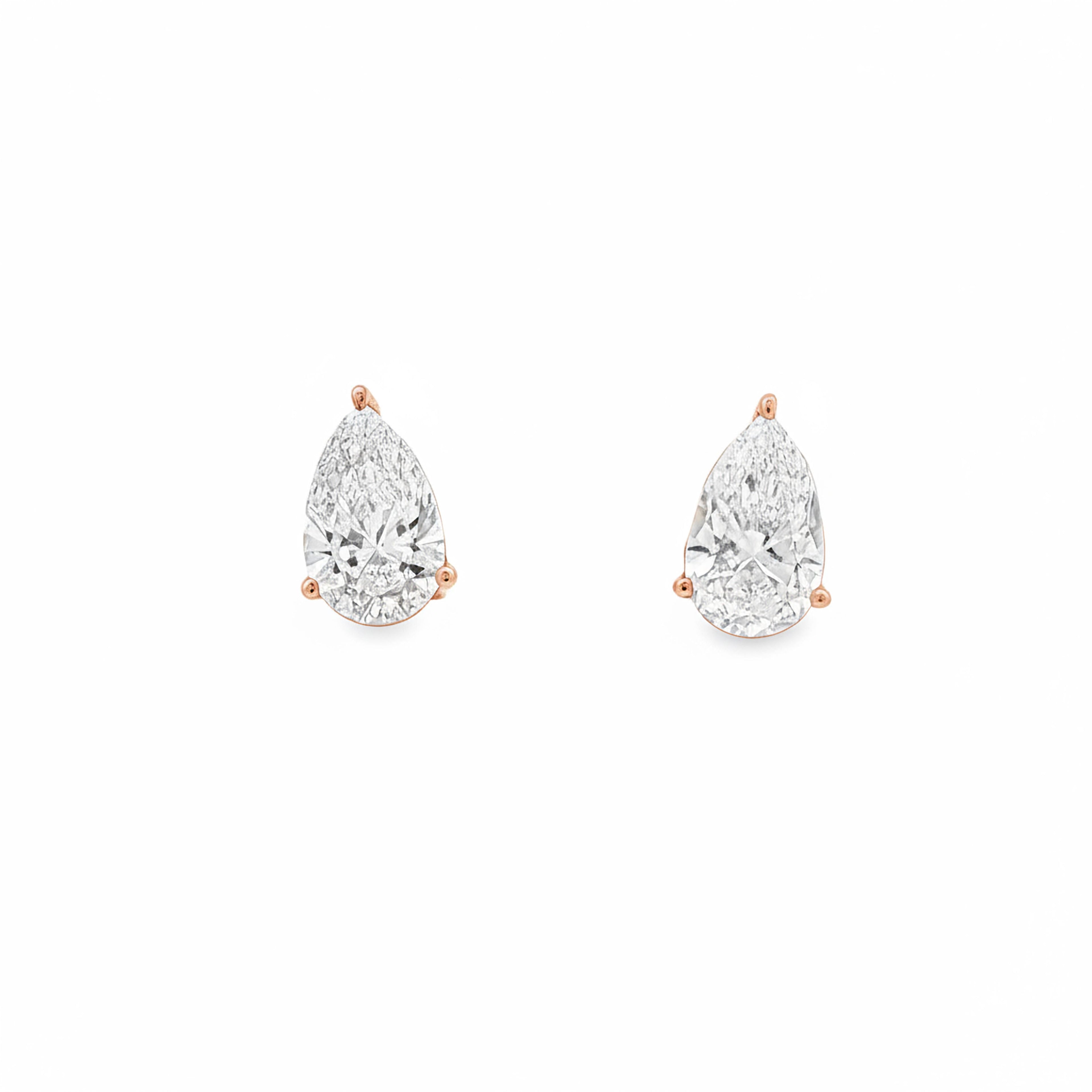 2ct Pear Studs