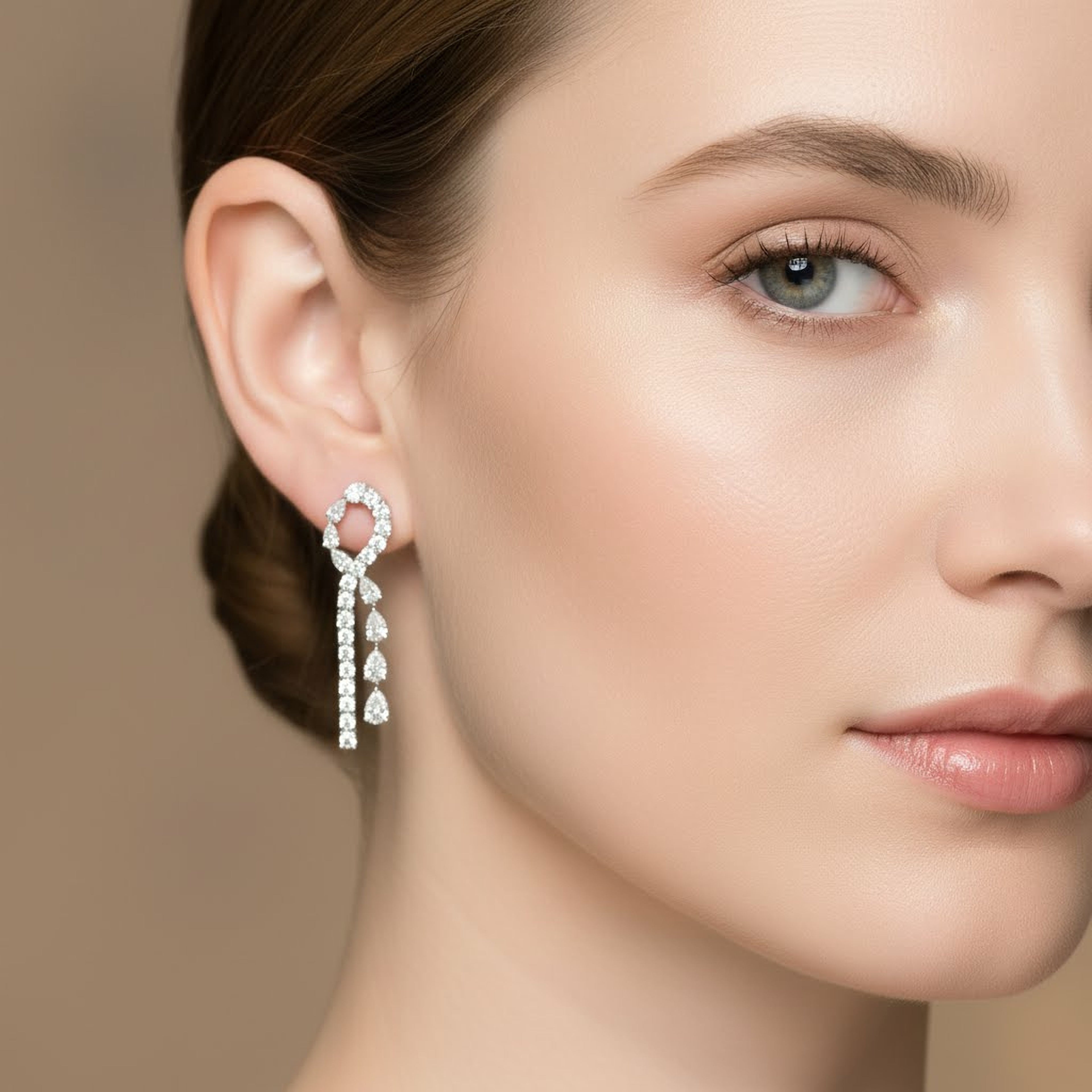 One Side Hanging  Pear Earrings