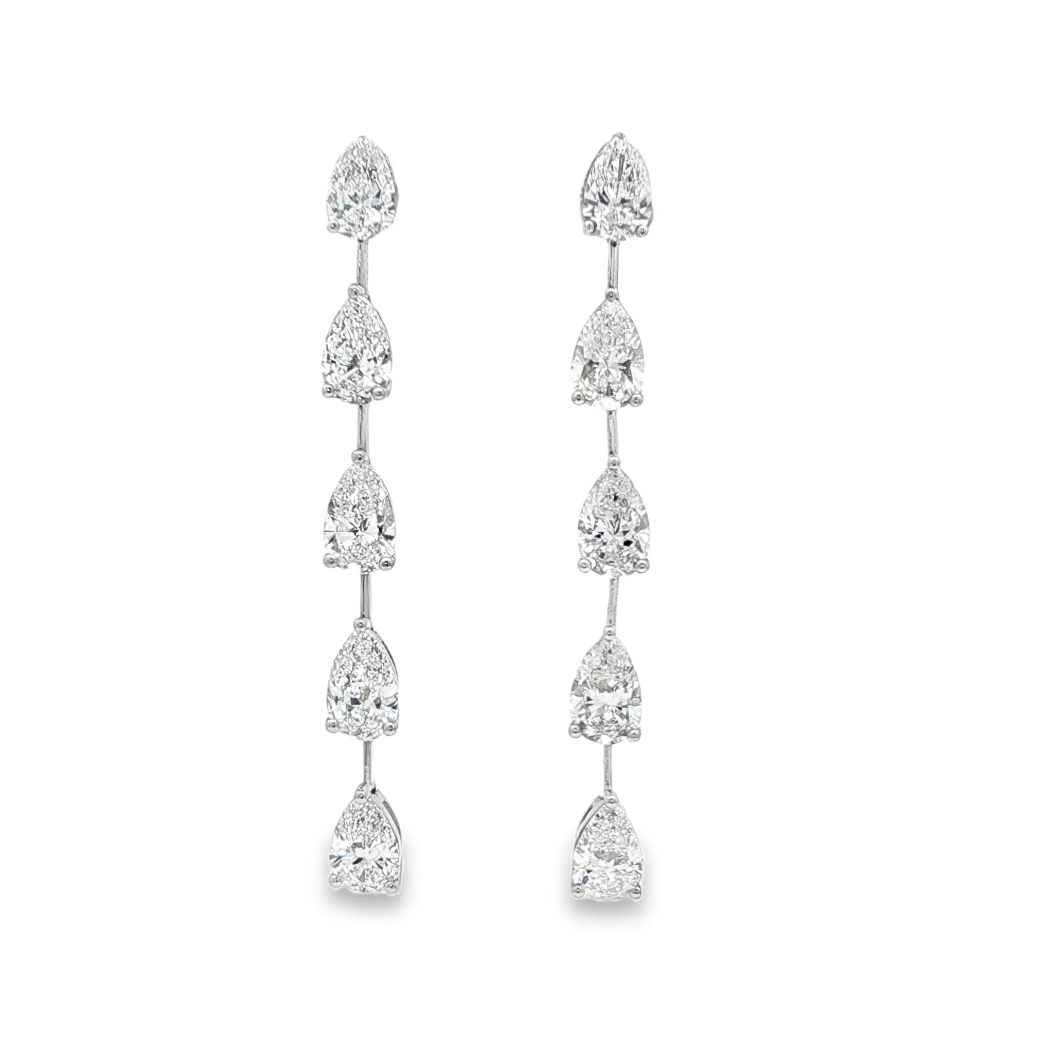 Pear Line Drop Earrings