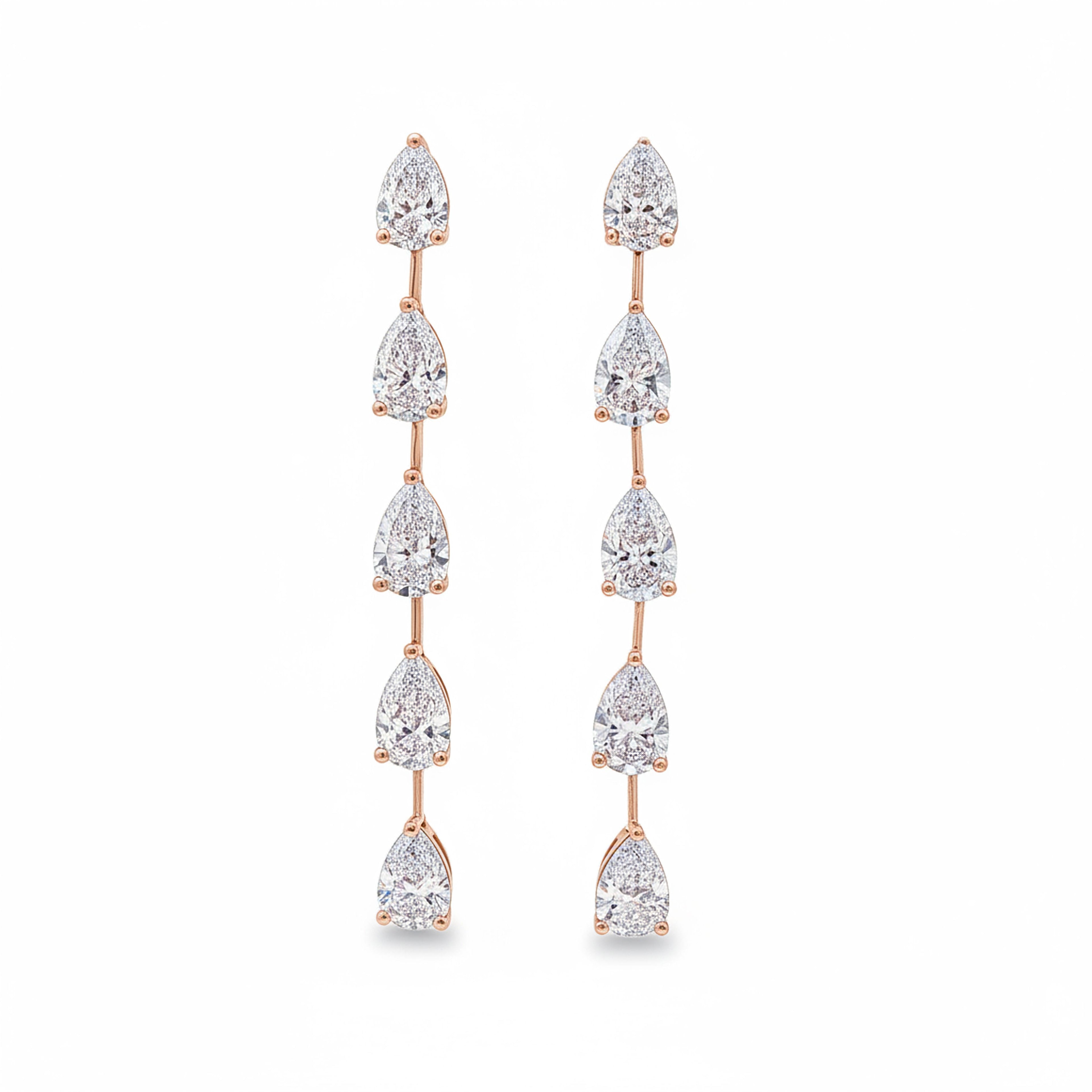 Pear Line Drop Earrings