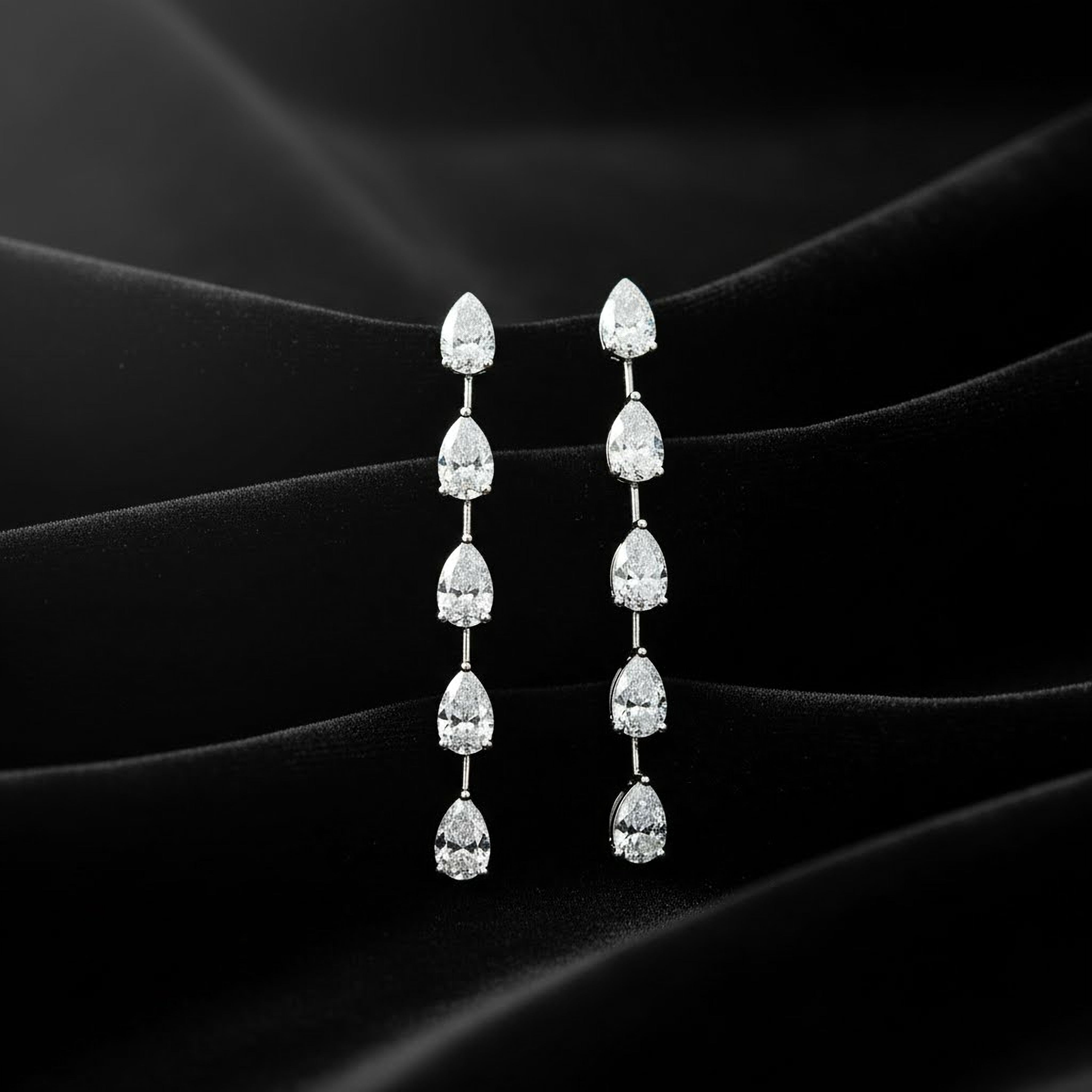 Pear Line Drop Earrings
