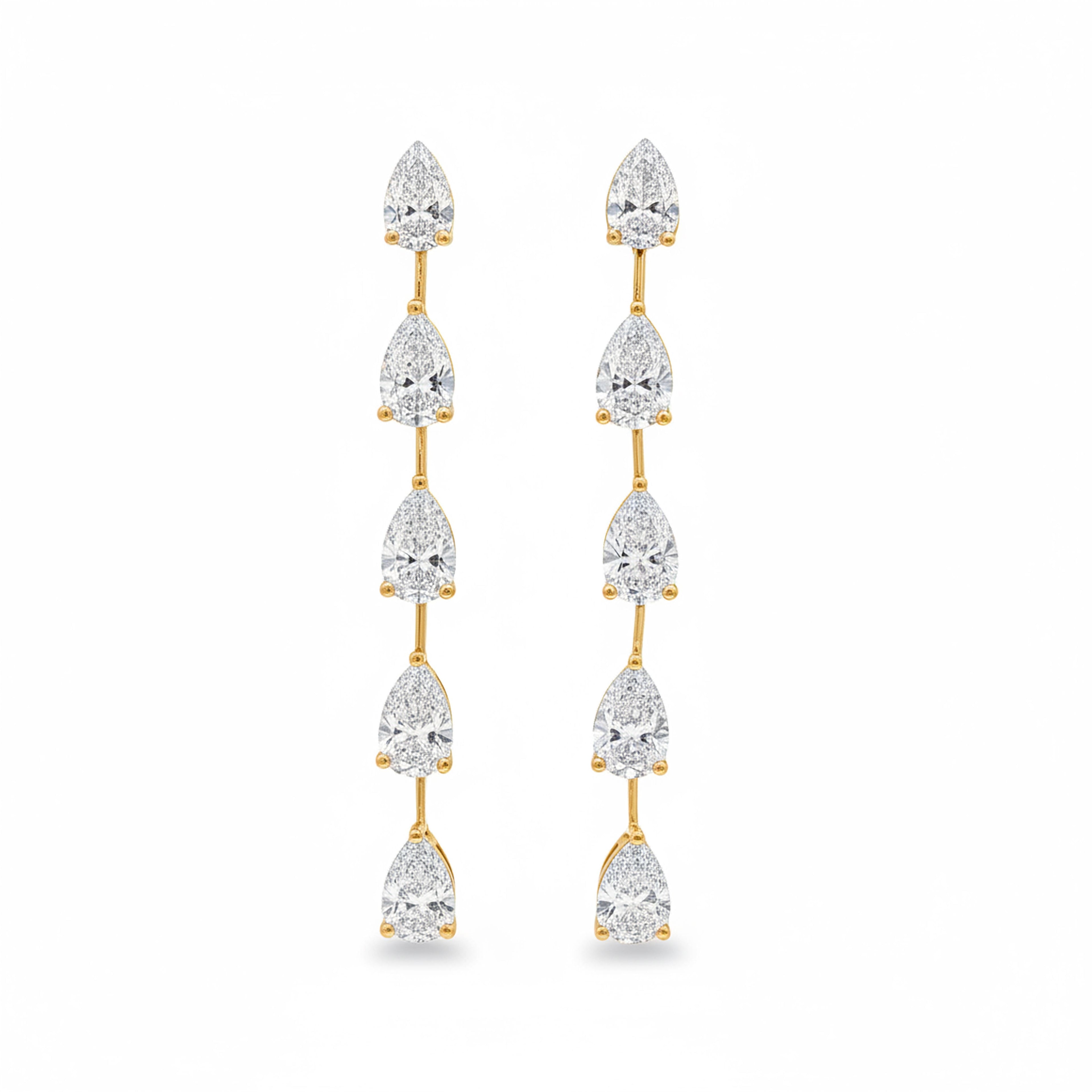 Pear Line Drop Earrings