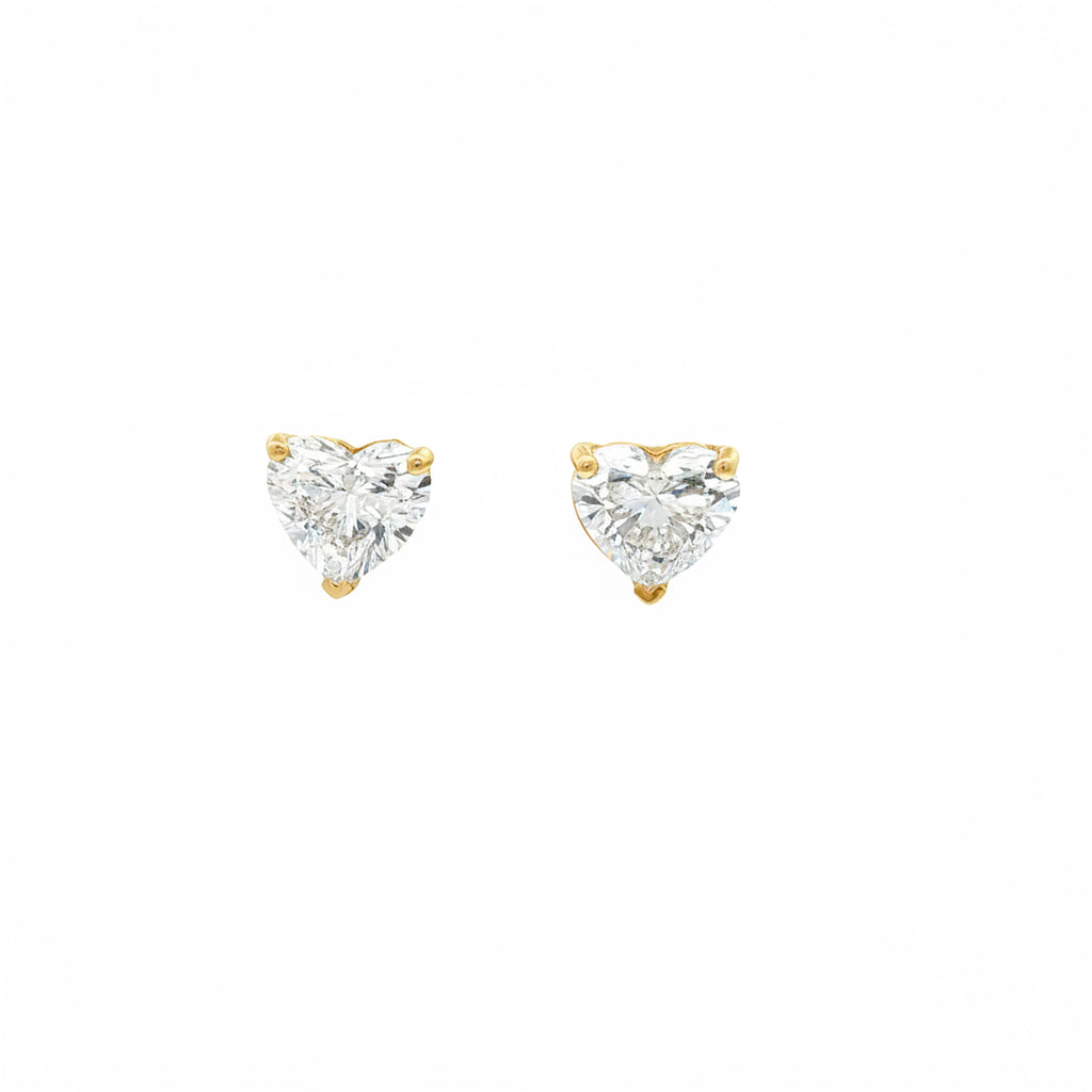 2ct Heart Studs