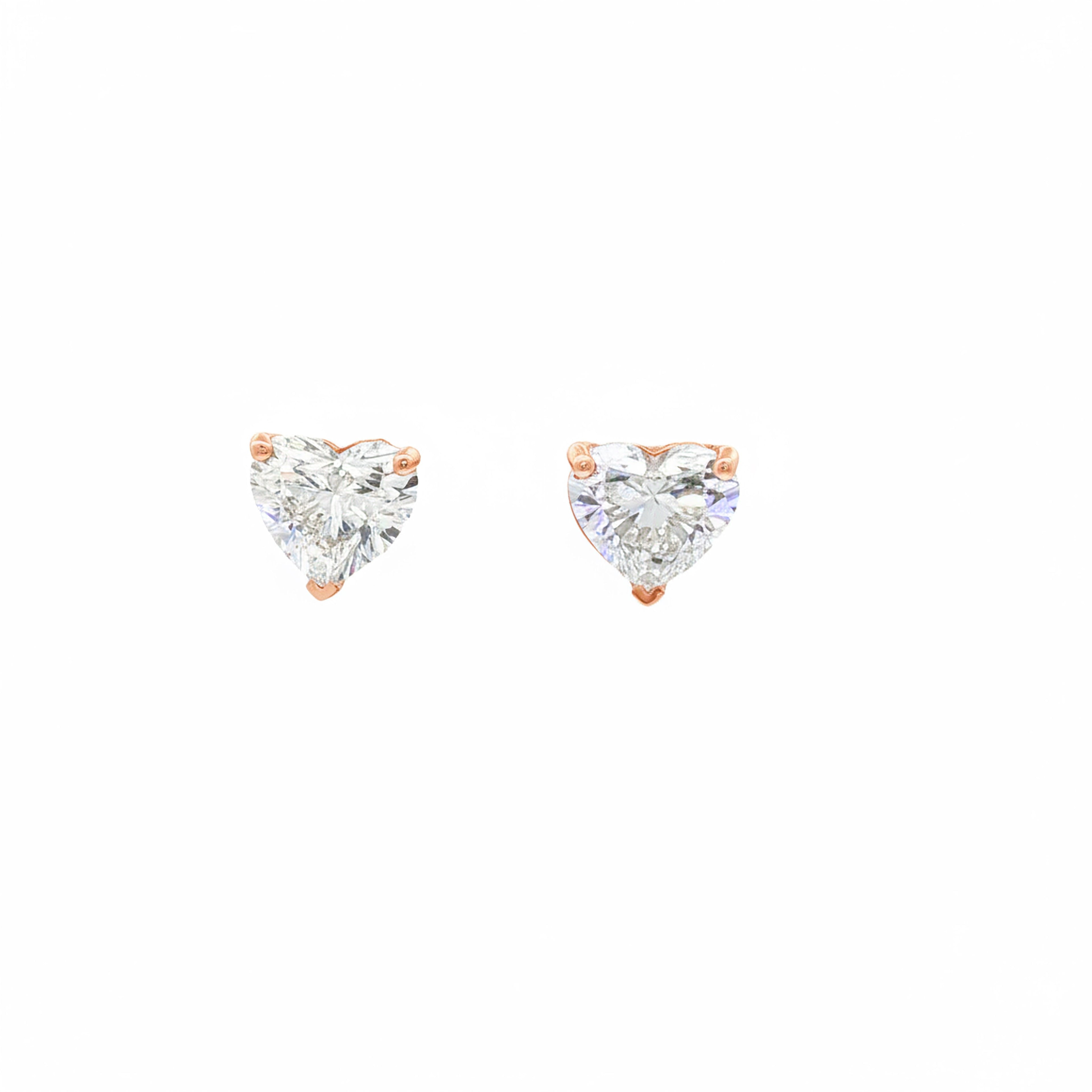 2ct Heart Studs