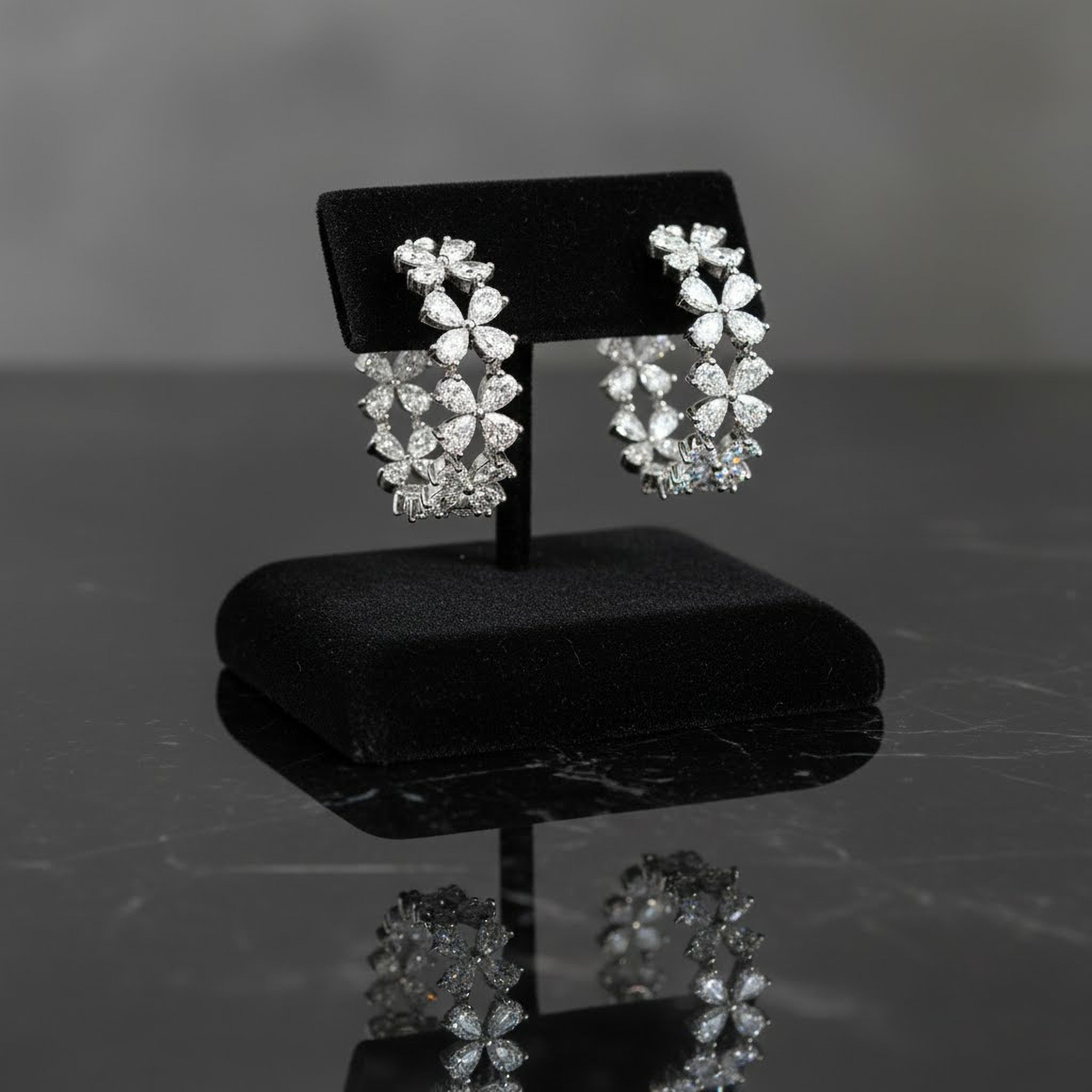 Flower Hoop Earrings