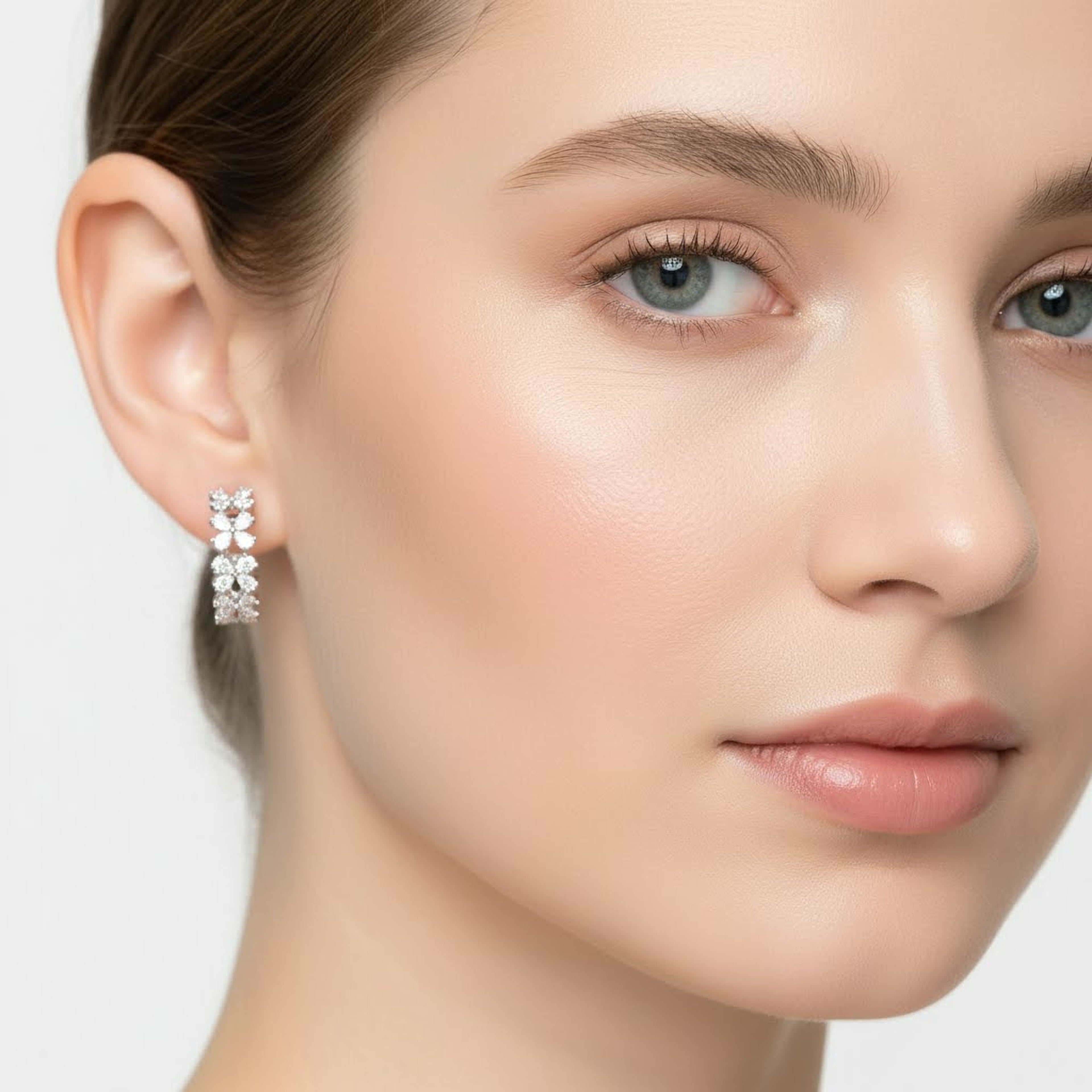 Flower Hoop Earrings