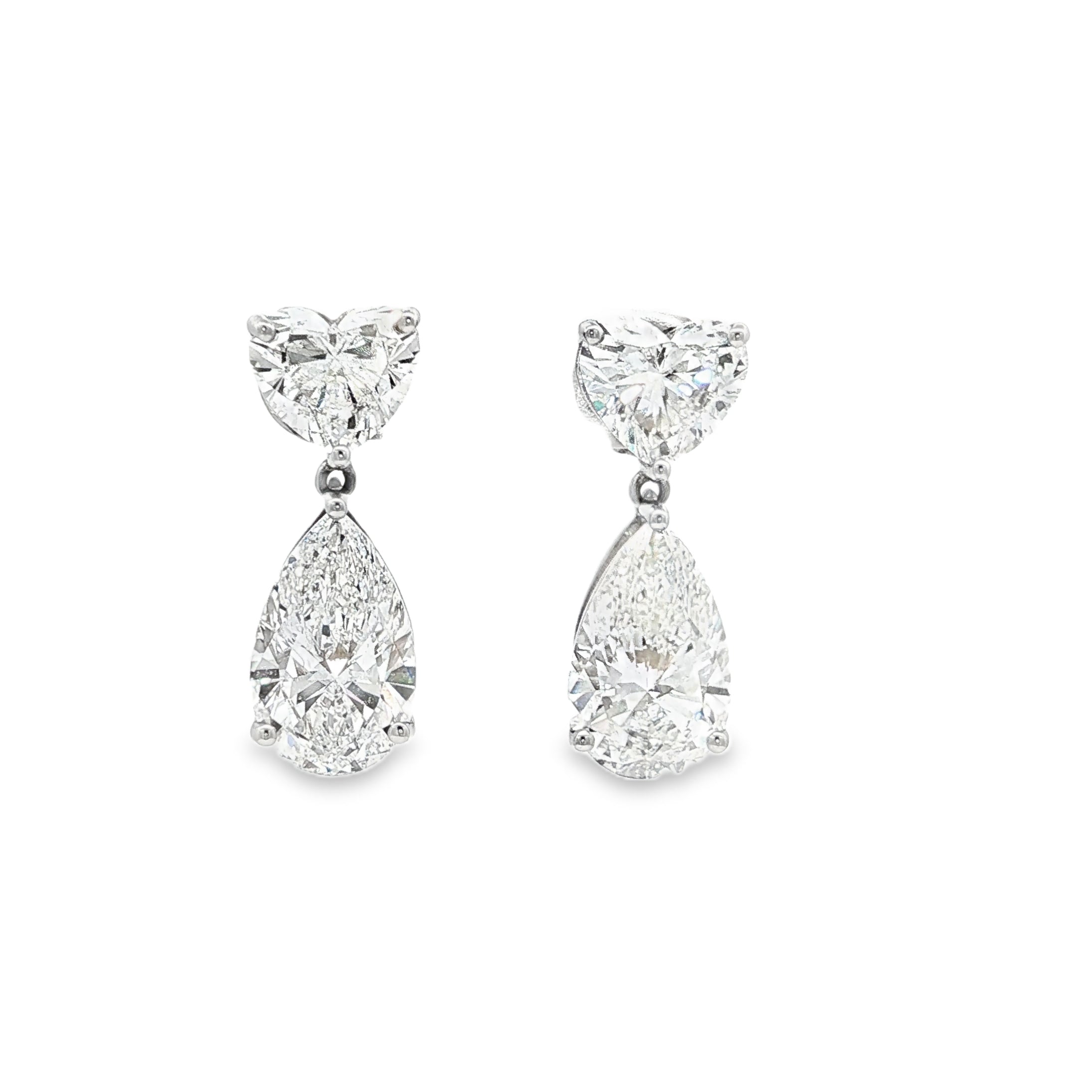 1ct Heart x 4ct Pear Drop Earrings