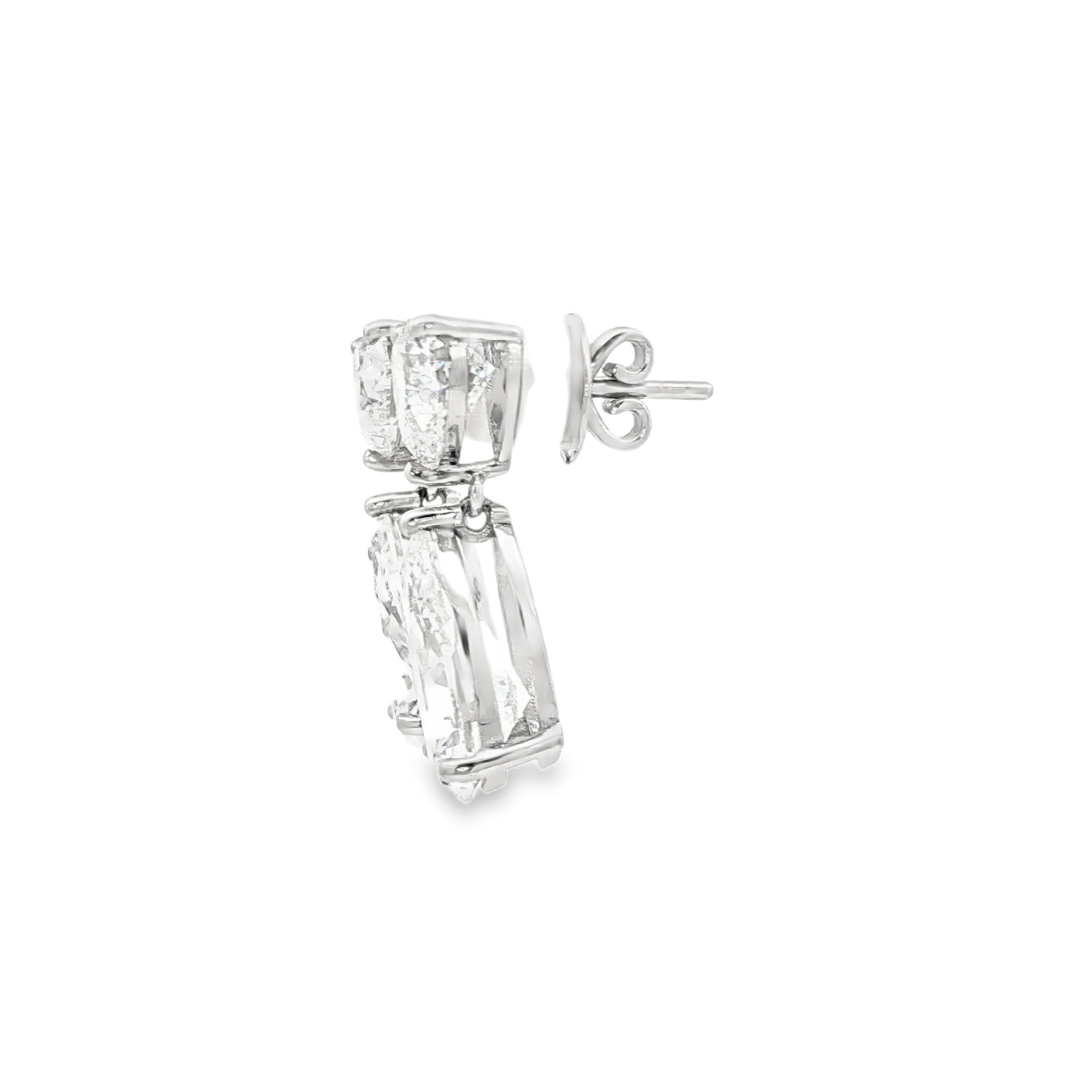 1ct Heart x 4ct Pear Drop Earrings