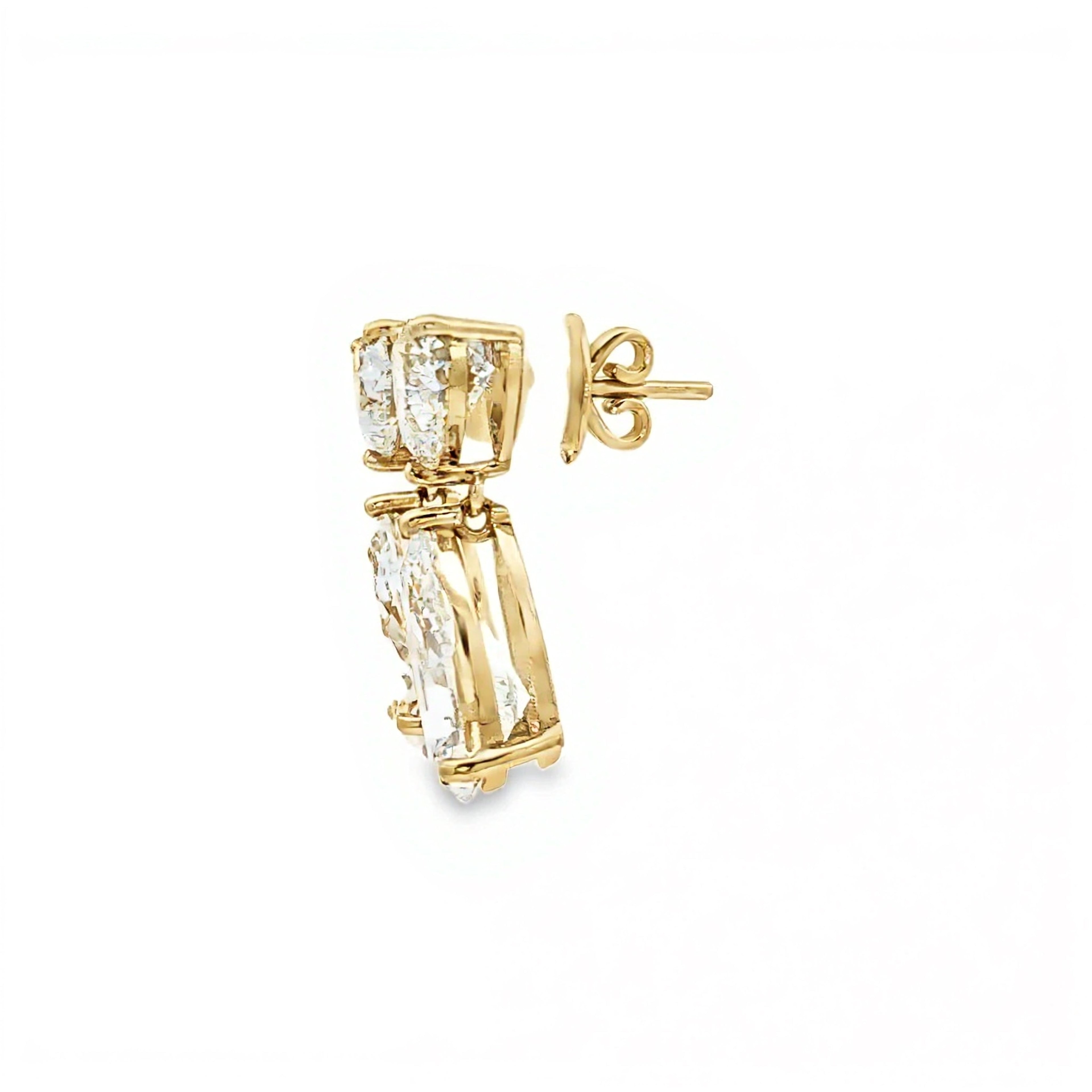 1ct Heart x 4ct Pear Drop Earrings