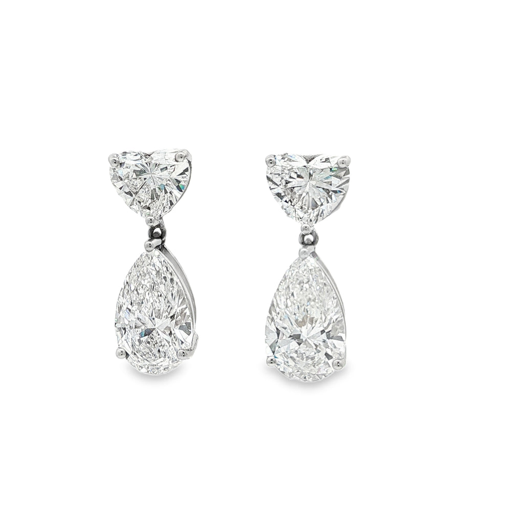 1ct Heart x 4ct Pear Drop Earrings