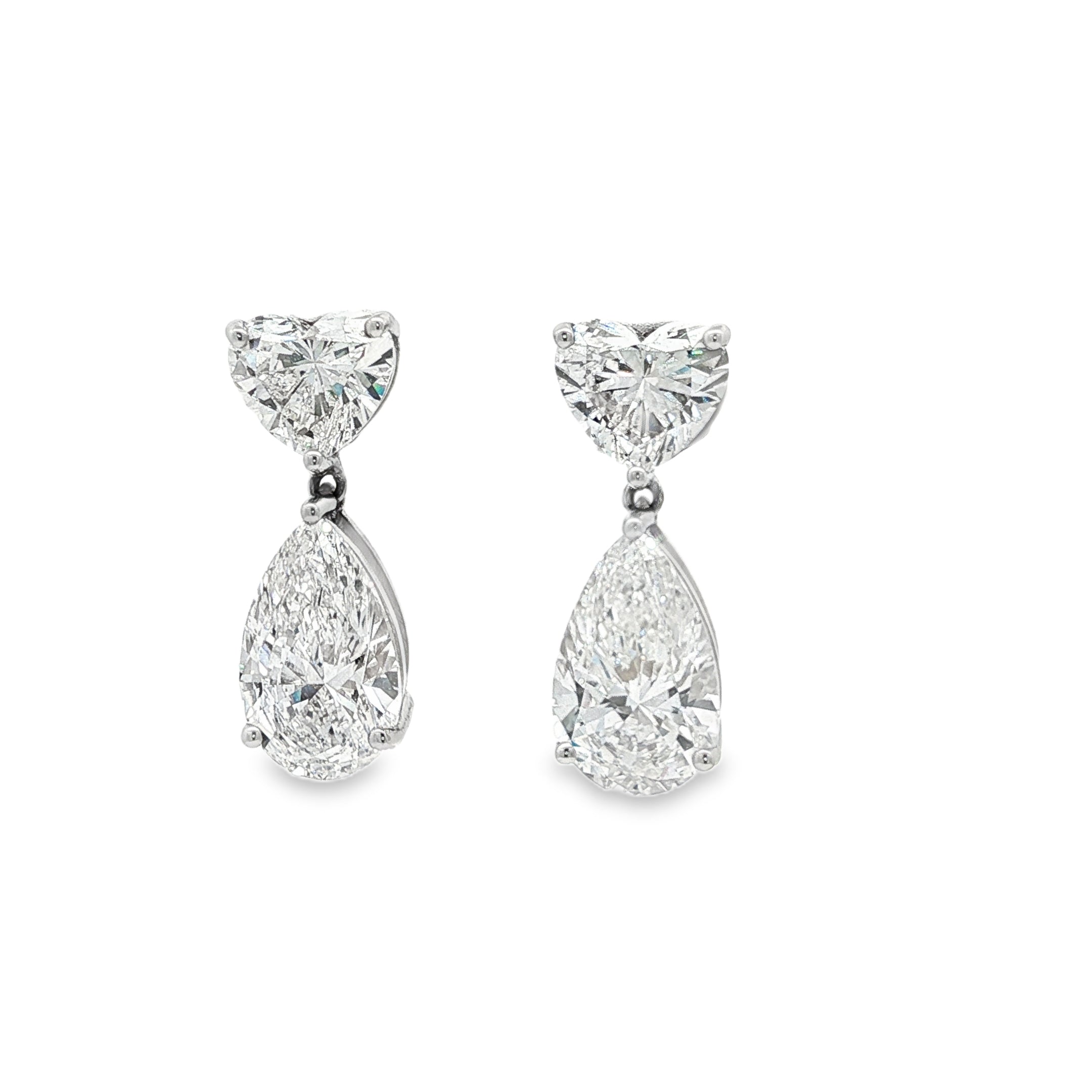 1ct Heart x 4ct Pear Drop Earrings