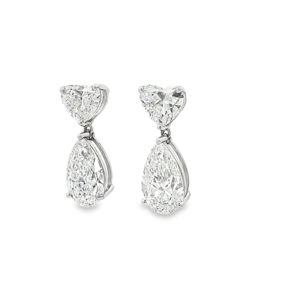 1ct Heart x 4ct Pear Drop Earrings