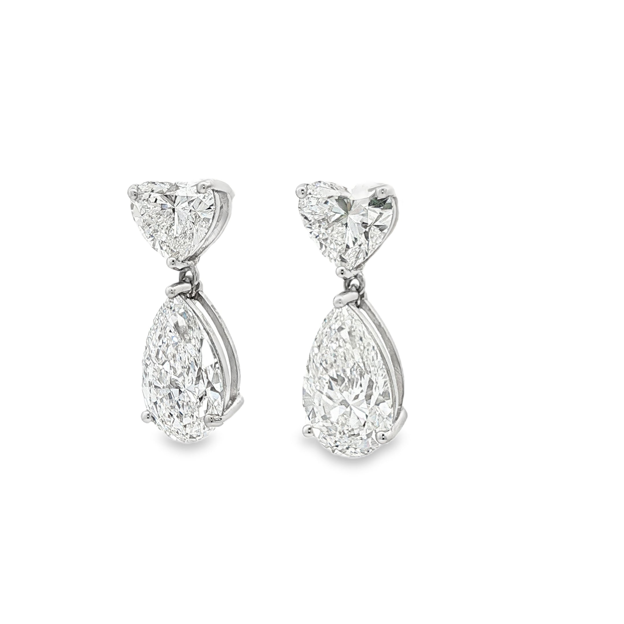 1ct Heart x 4ct Pear Drop Earrings