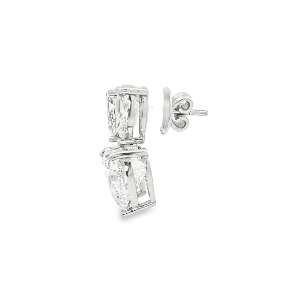 1ct Pear x 4ct Heart Earrings
