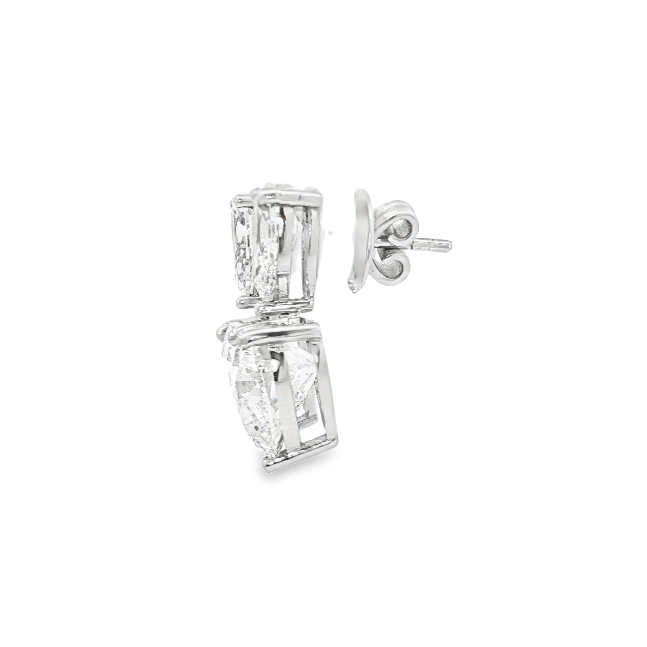 1ct Pear x 4ct Heart Earrings