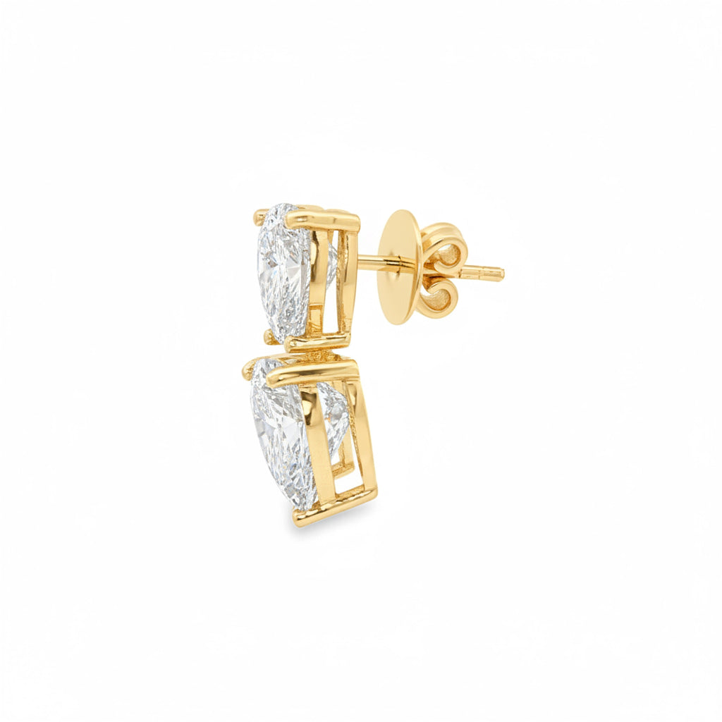 1ct Pear x 4ct Heart Earrings