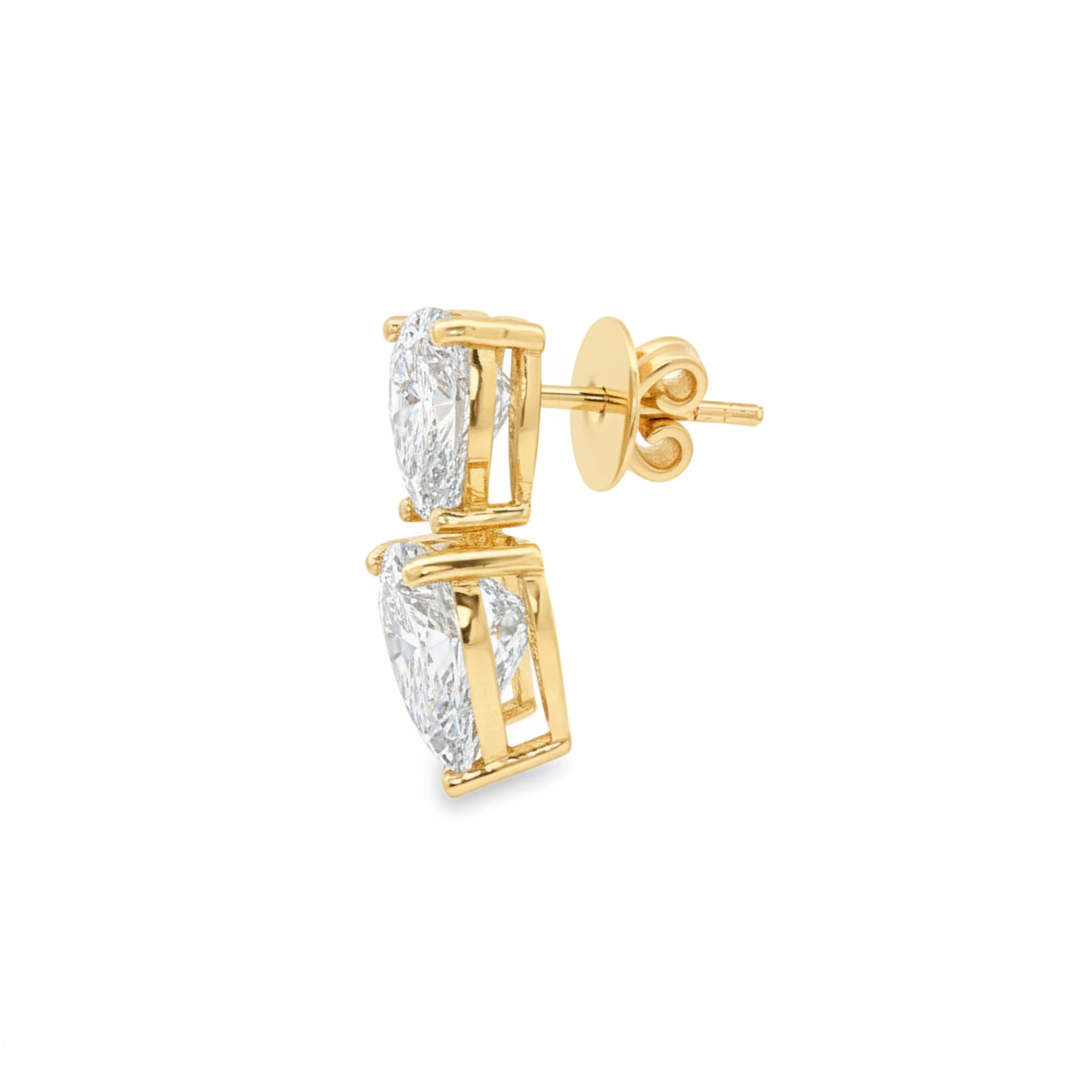 1ct Pear x 4ct Heart Earrings