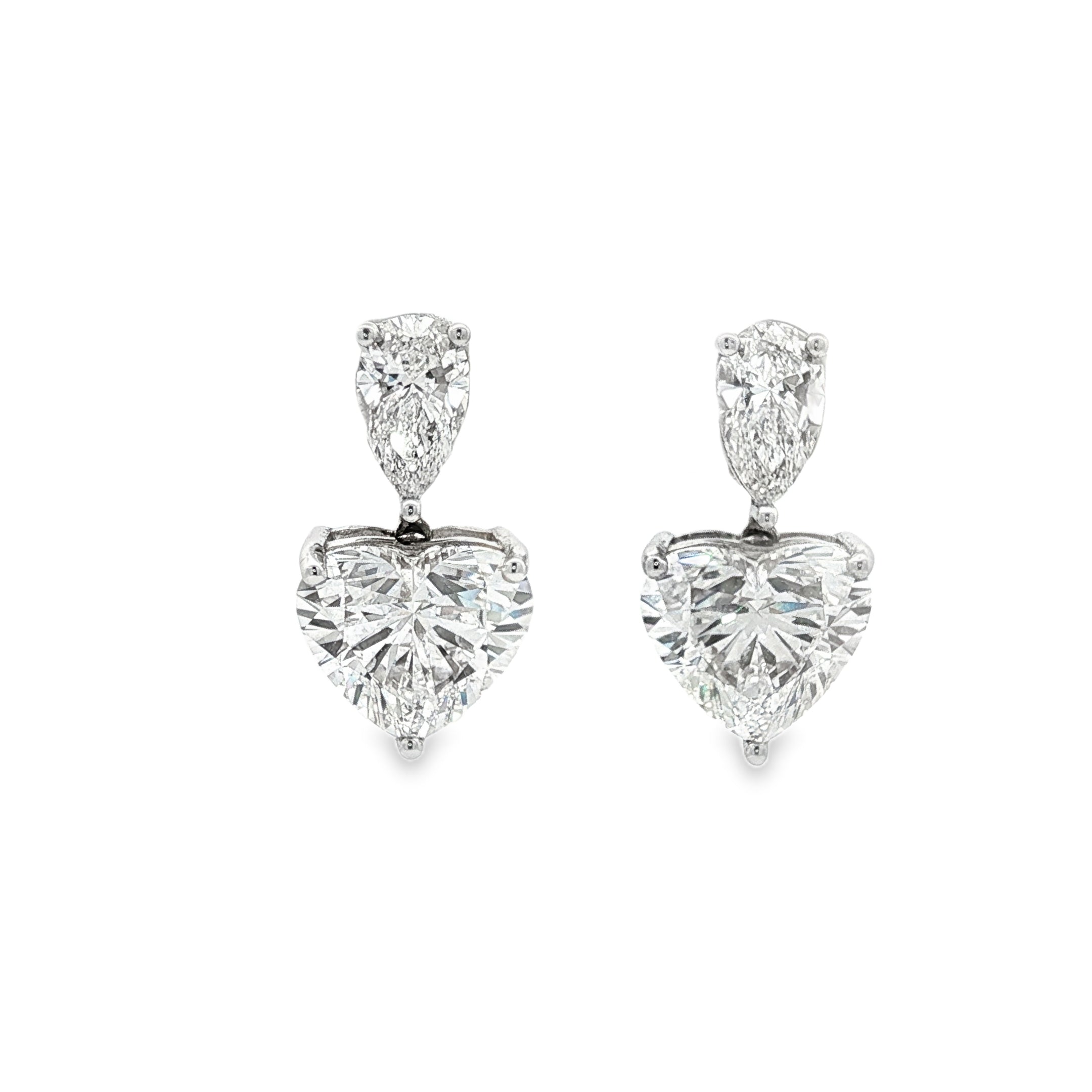 1ct Pear x 4ct Heart Earrings