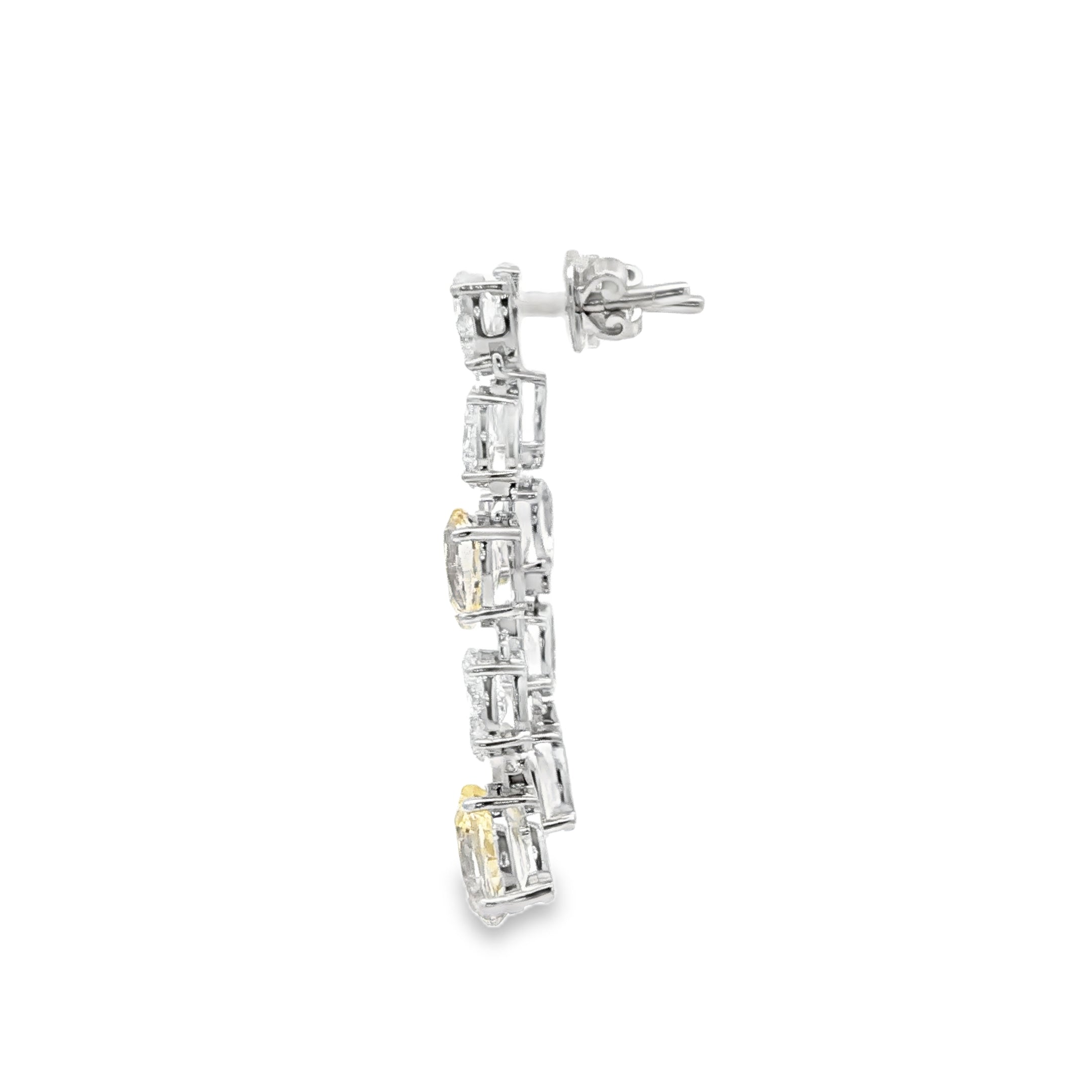 White x Yellow Pear  Drop Earrings