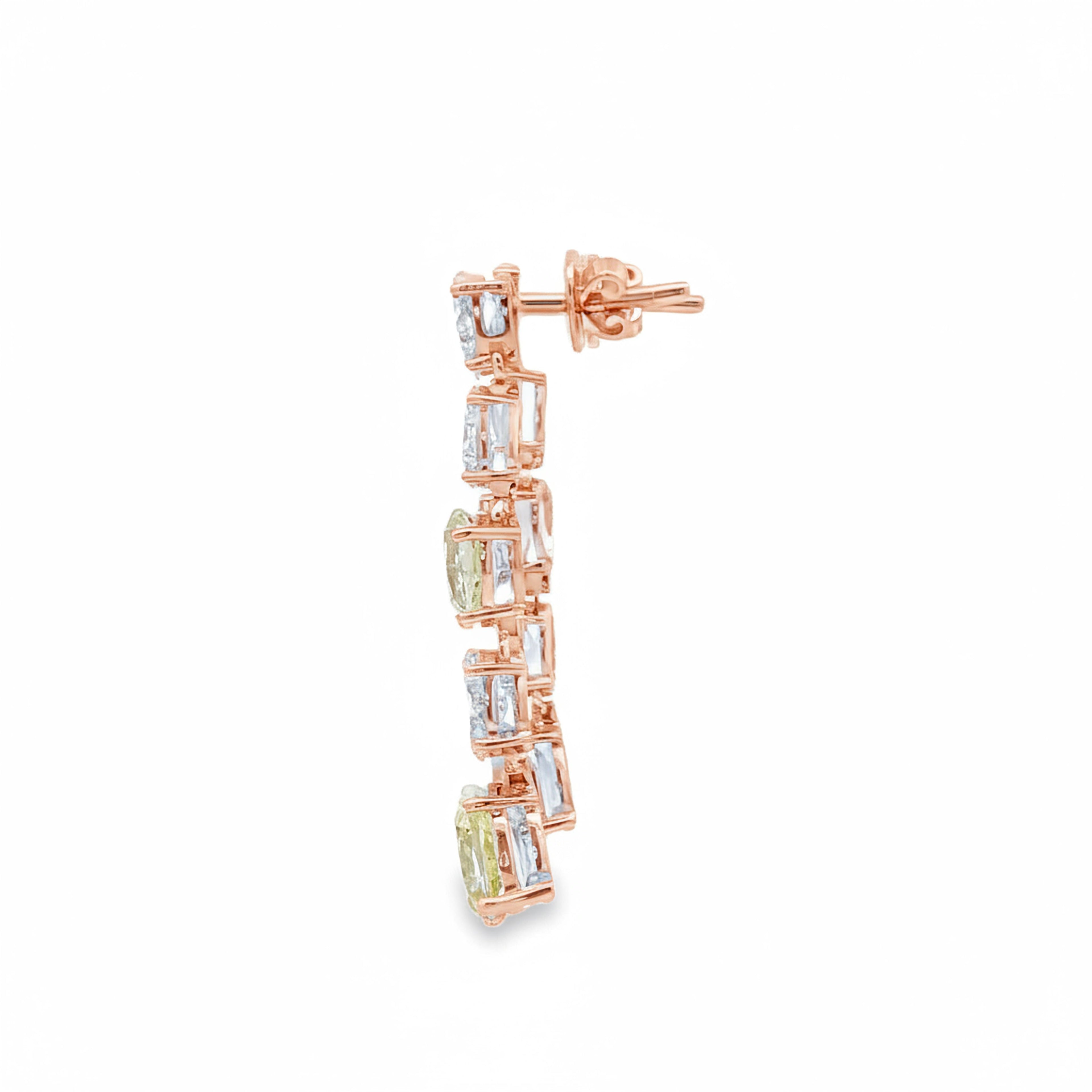 White x Yellow Pear  Drop Earrings