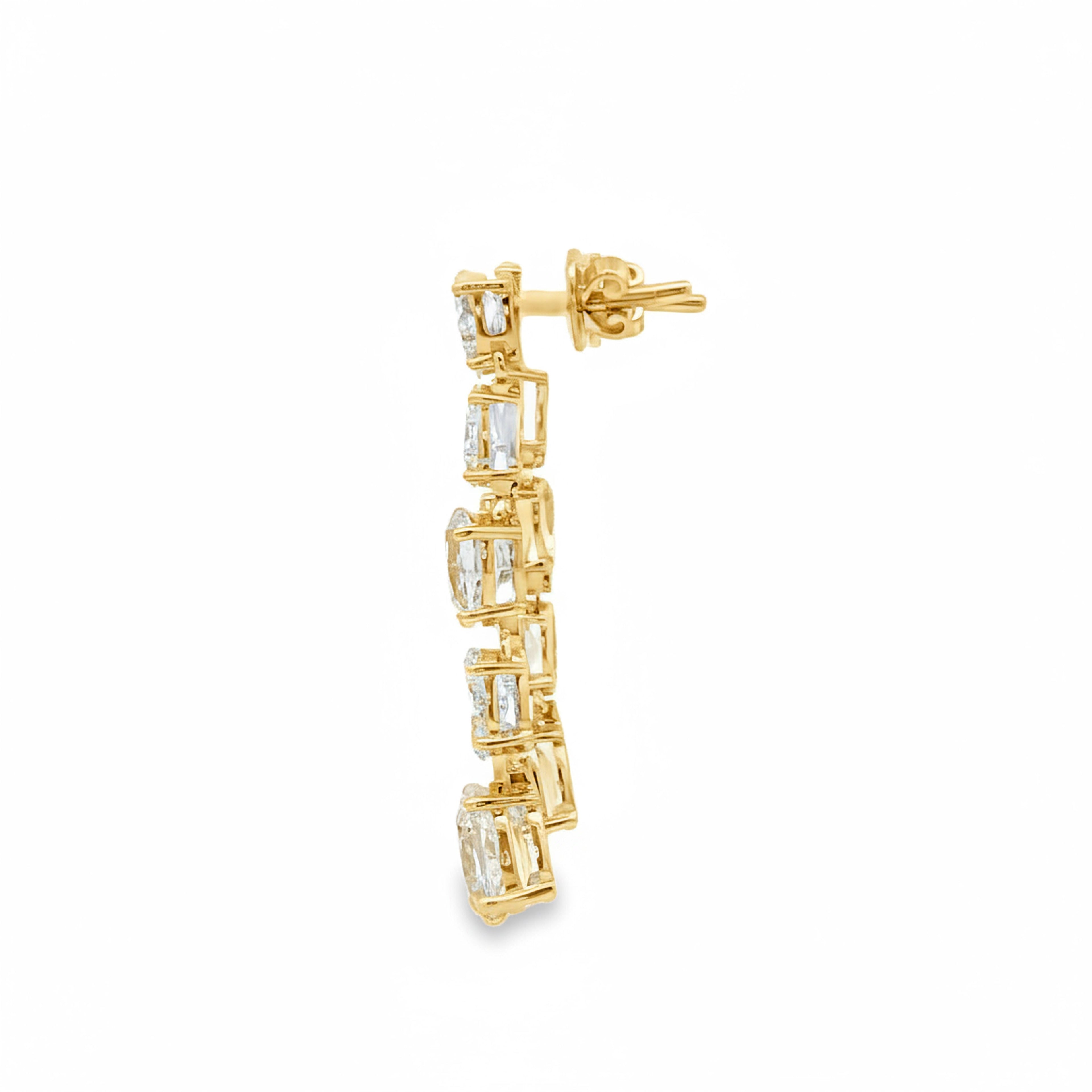 White x Yellow Pear  Drop Earrings