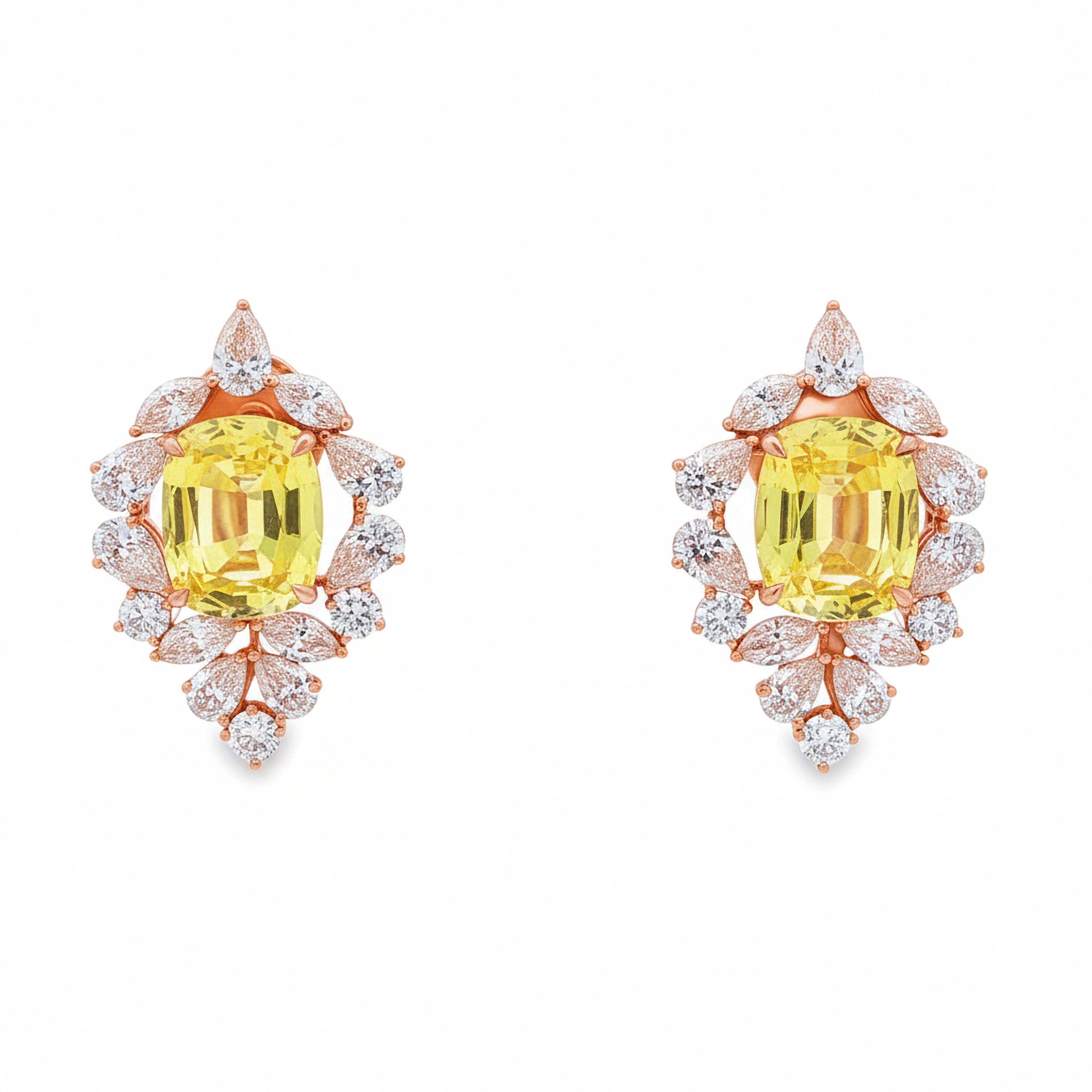 9.08ct Yellow Flower  Earrings