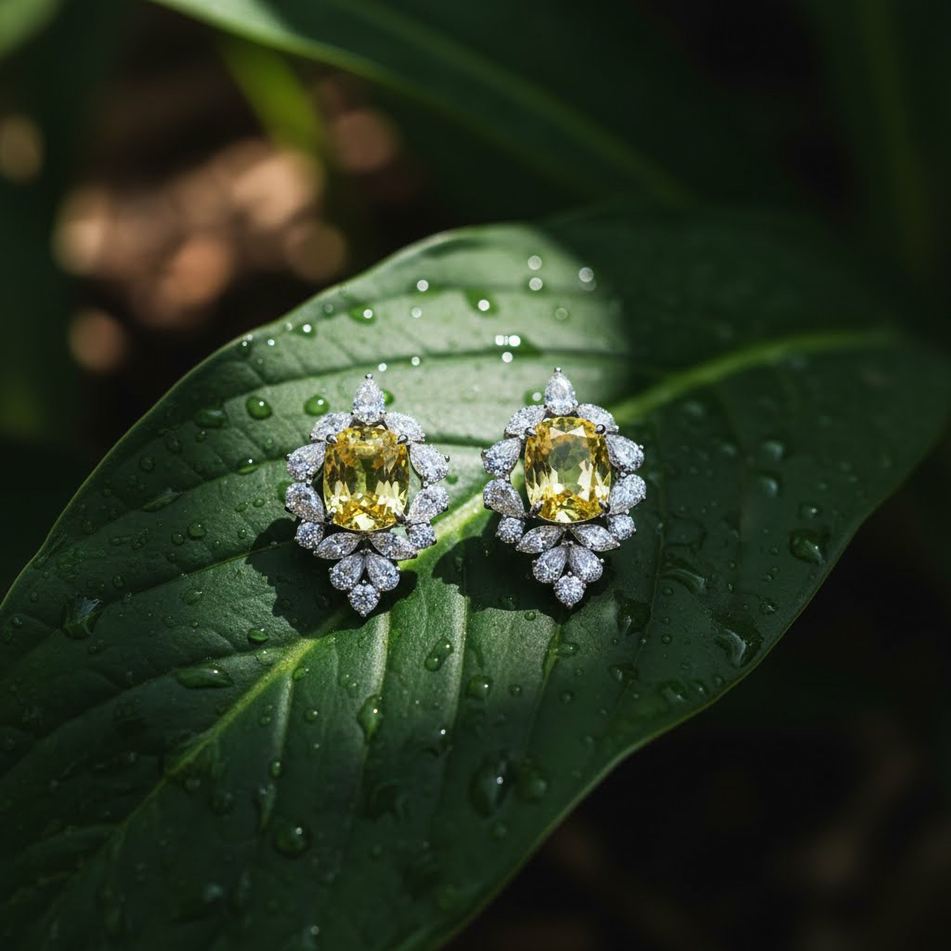 9.08ct Yellow Flower  Earrings