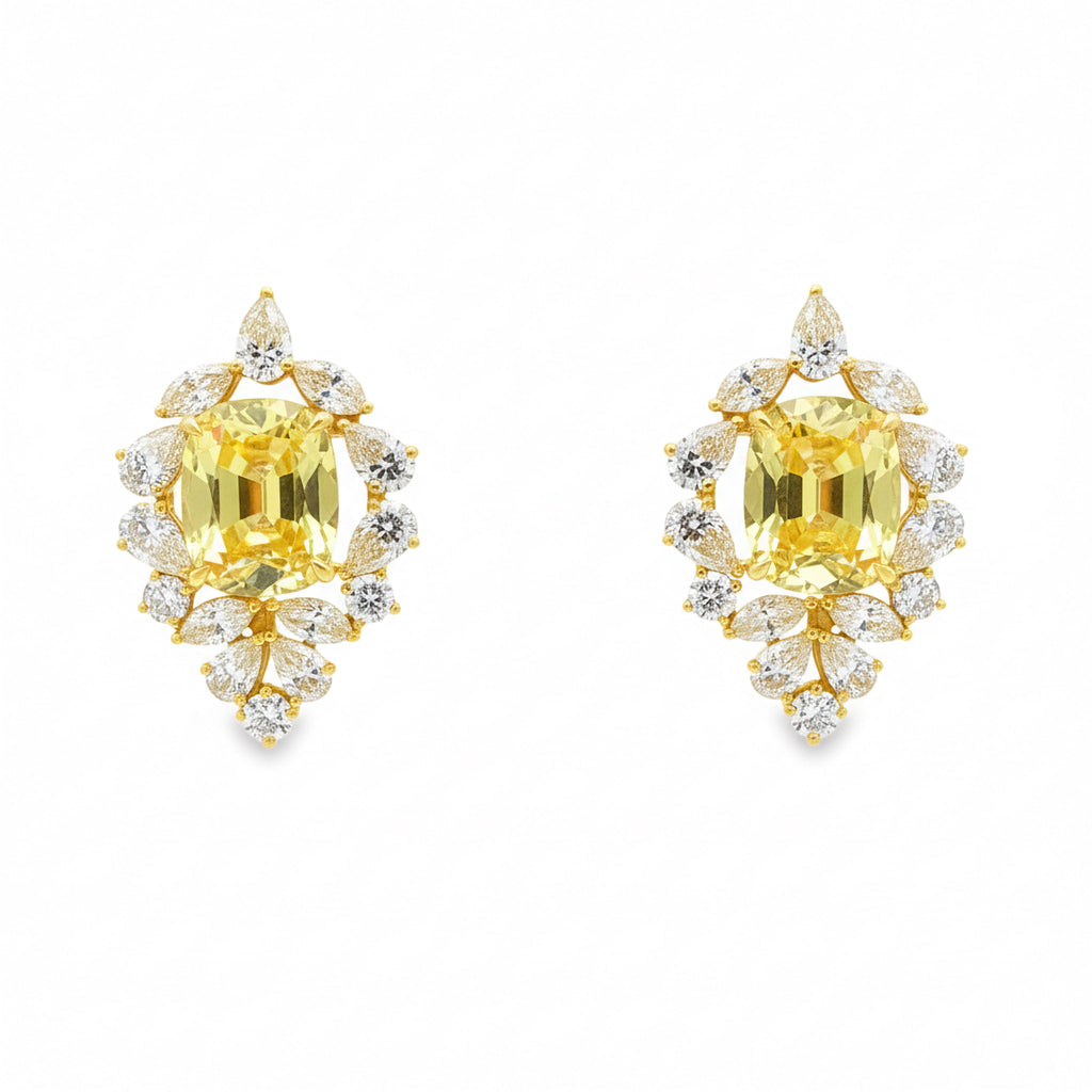 9.08ct Yellow Flower  Earrings