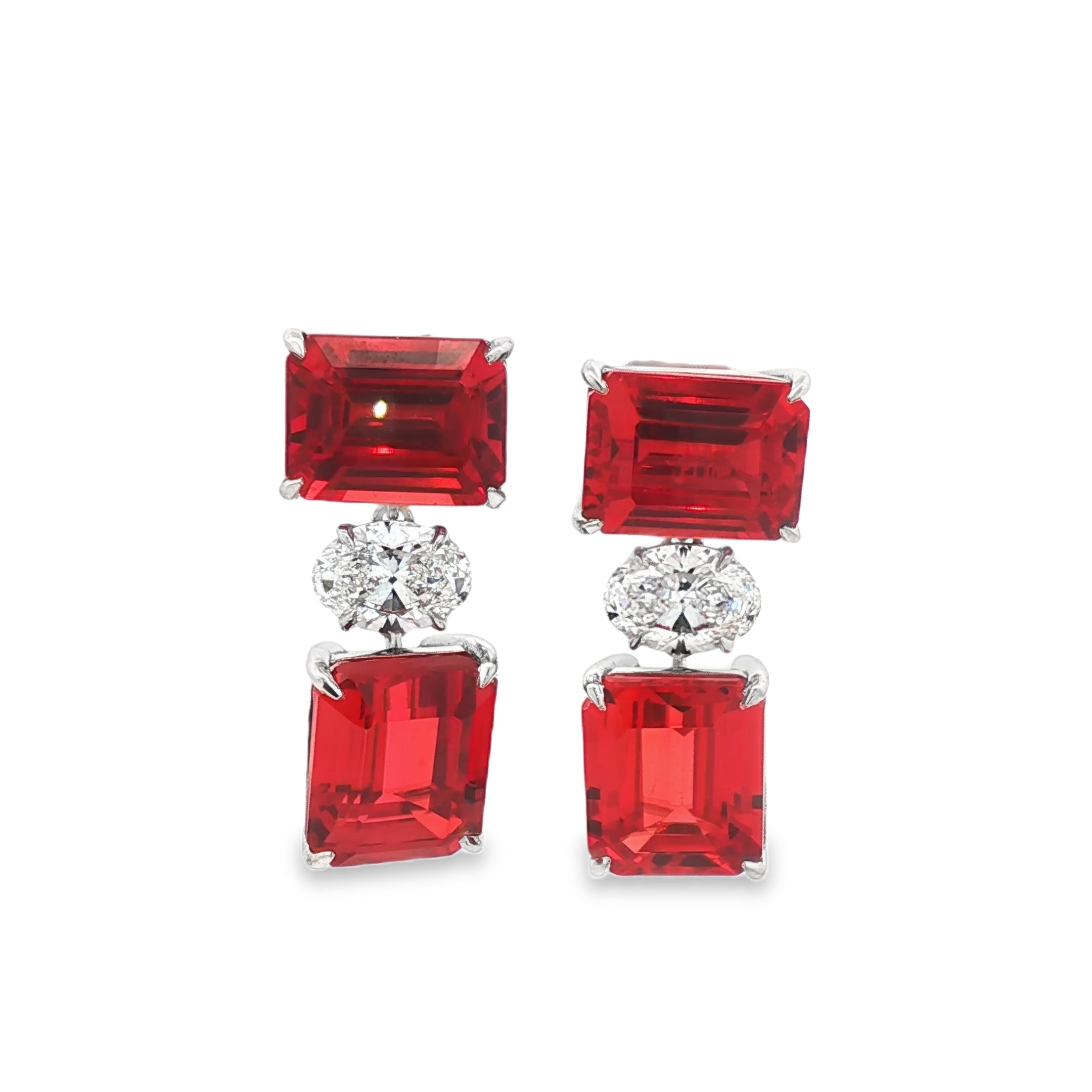 40.5cts Ruby Cushion with Oval Diamond