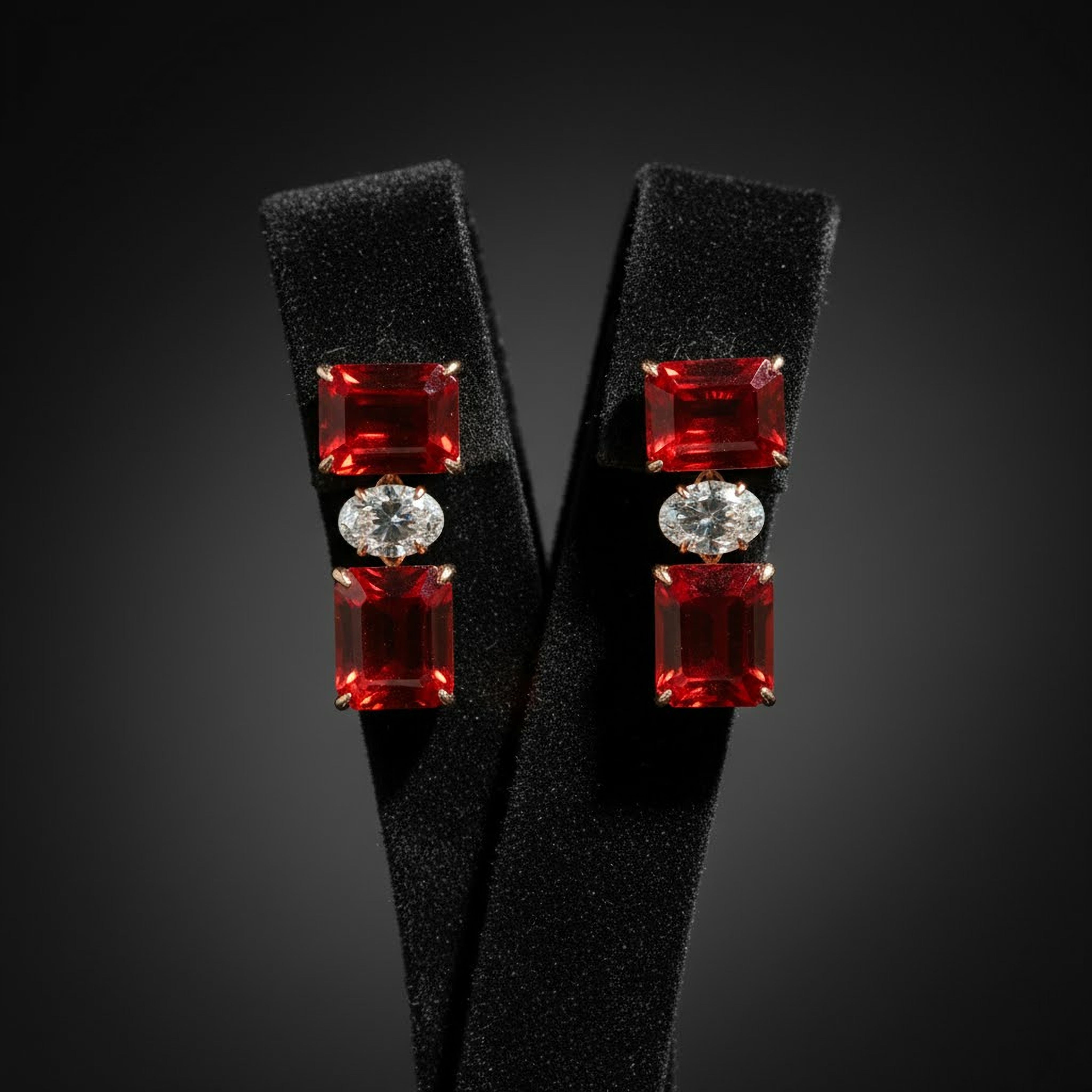 40.5cts Ruby Cushion with Oval Diamond