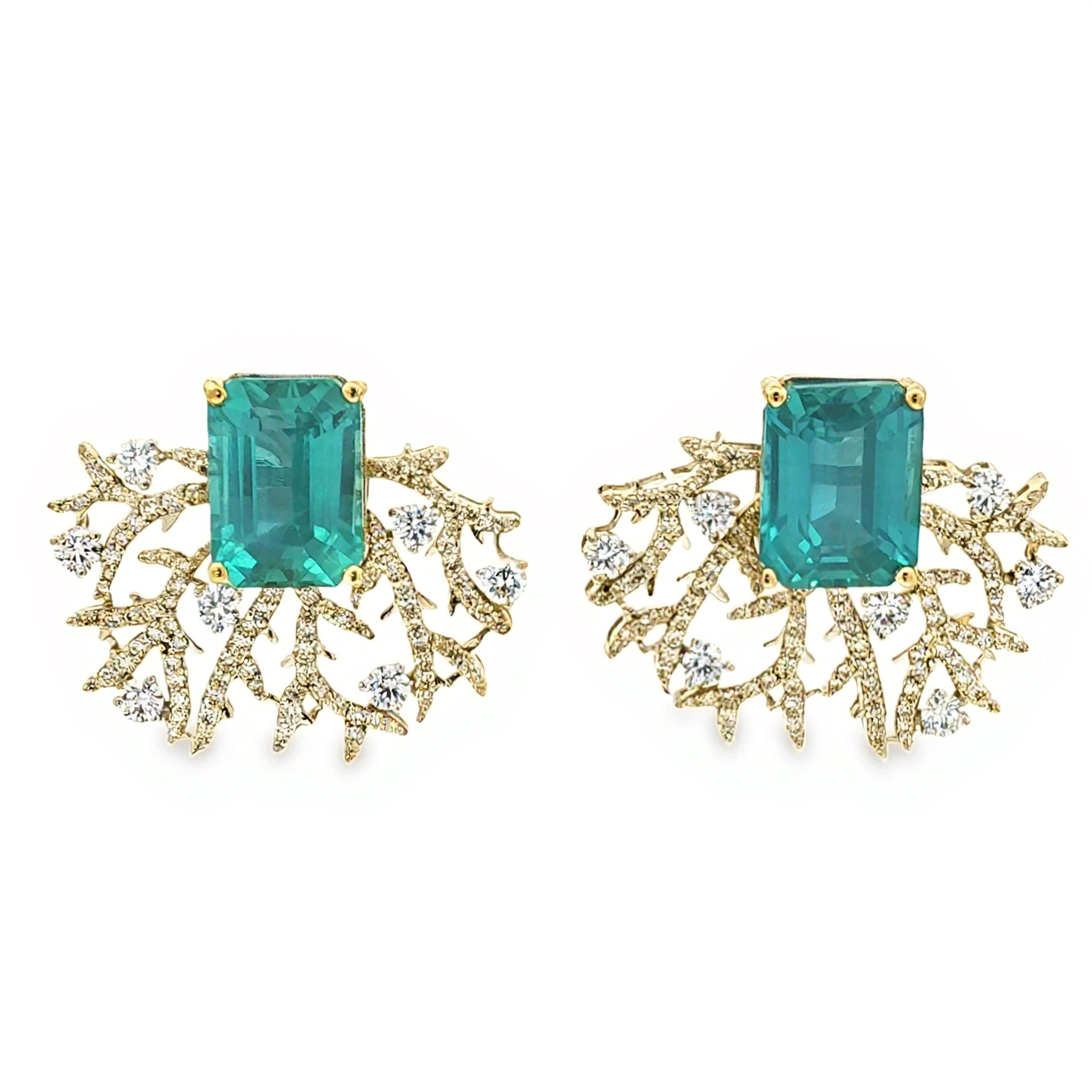 23.93cts Tourqoise Root Earrings