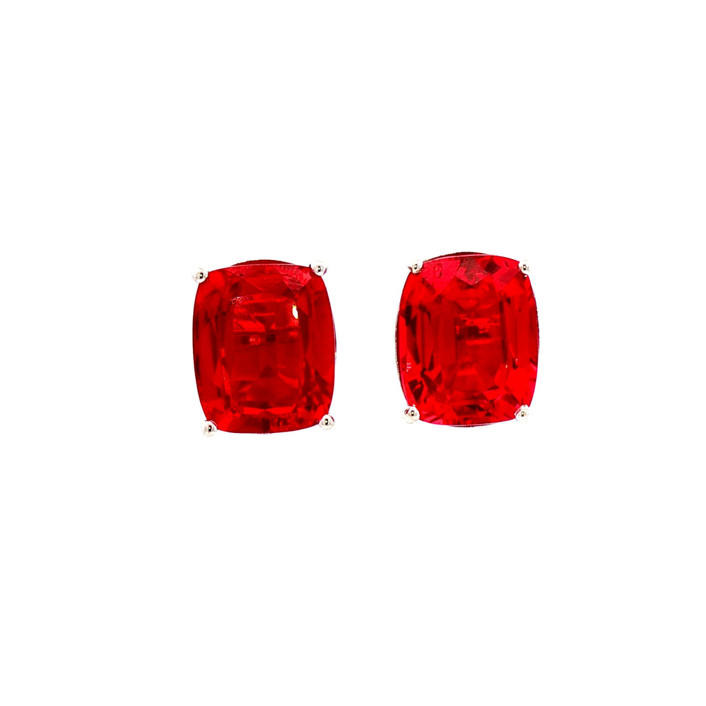 Cushion Ruby Studs