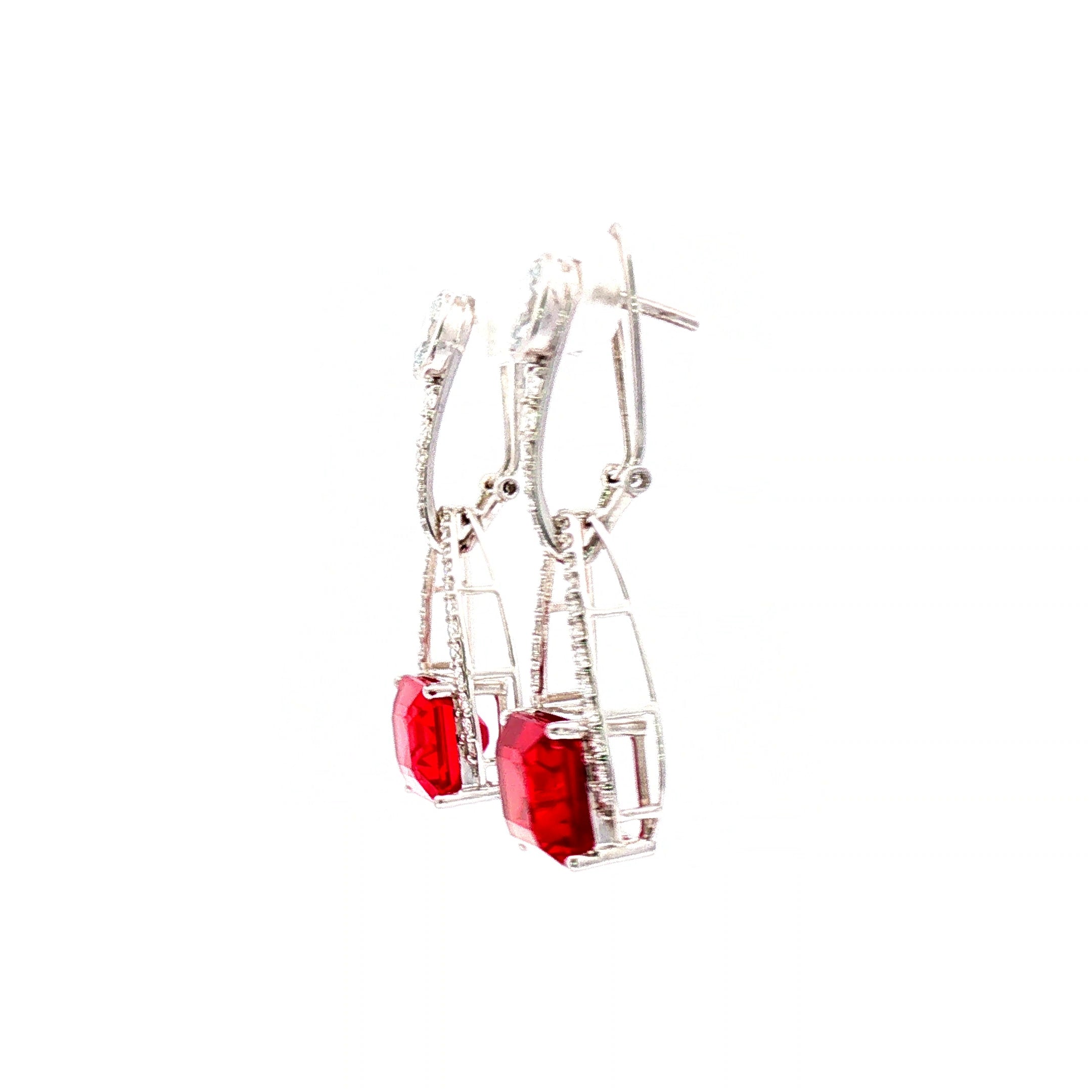 Emerald Ruby Dangling Earrings