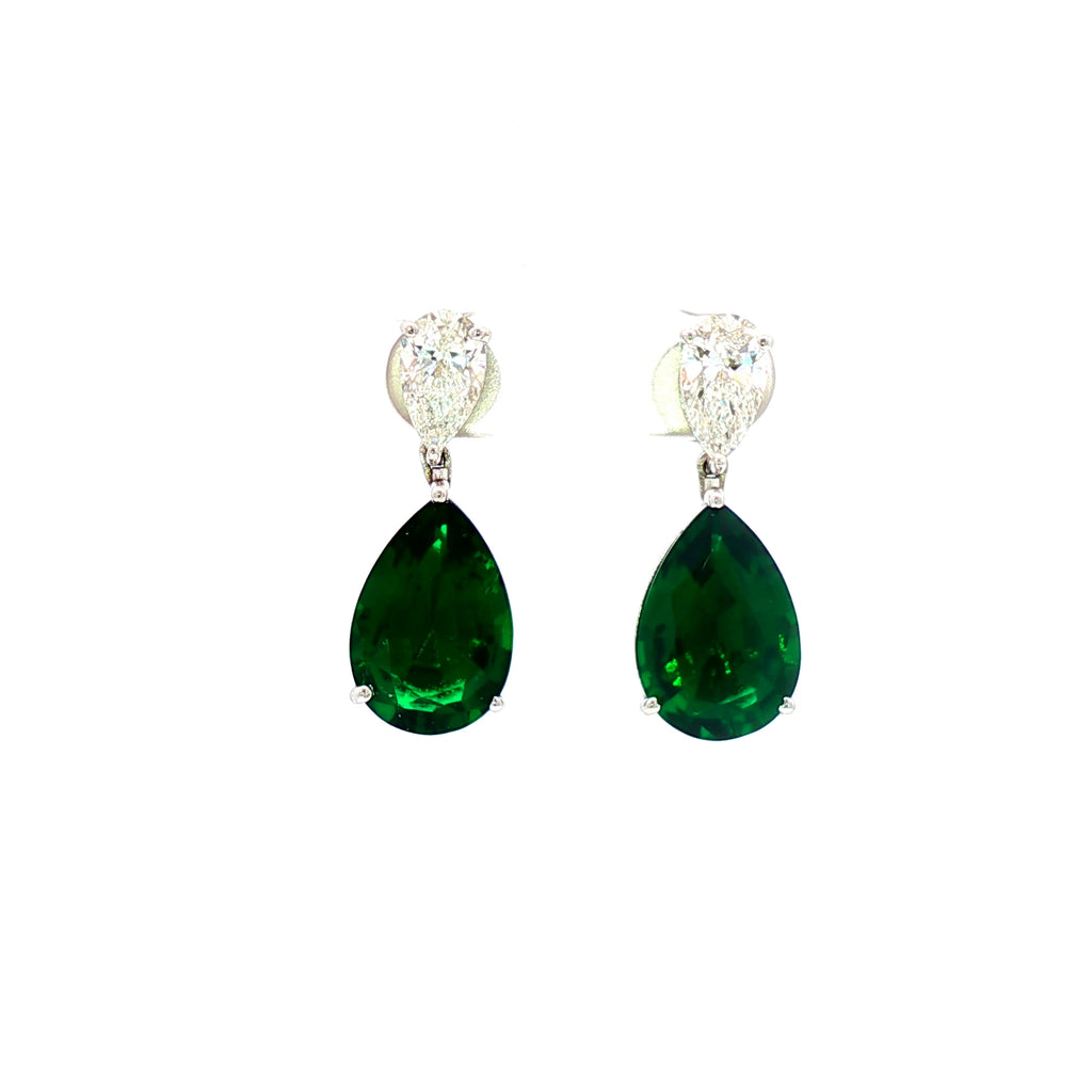 1ct Pear Diamond x Emerald Pear