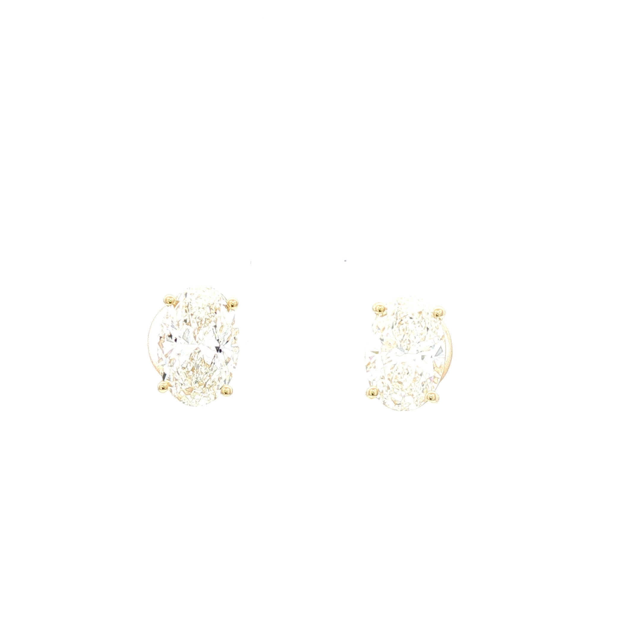 1.5ct Oval Yellow Gold Studs