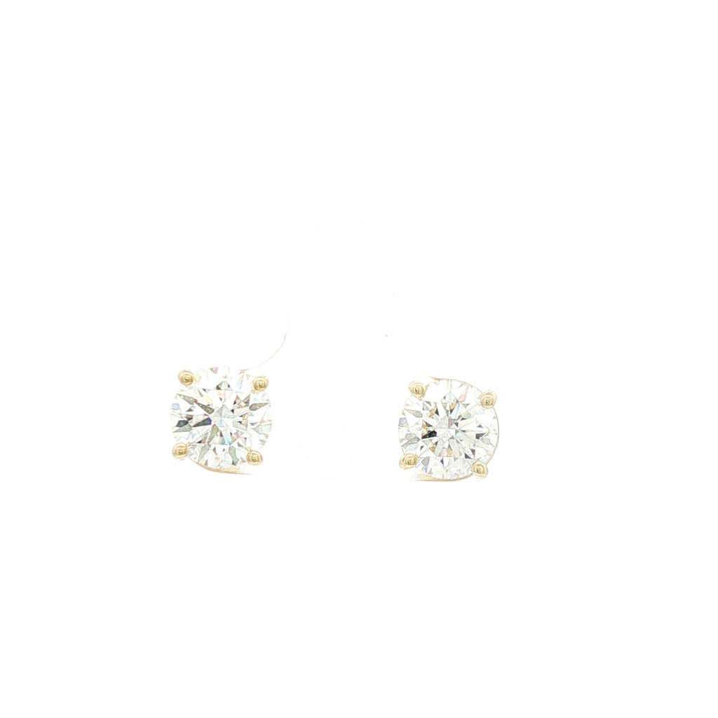 1.5ct Round Yellow Gold Studs