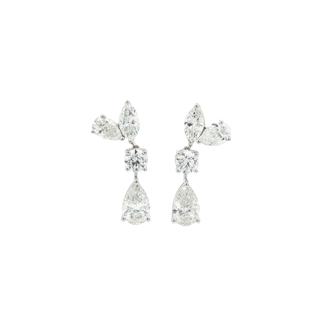 Marquise X Pear X Round Dangling Earrings